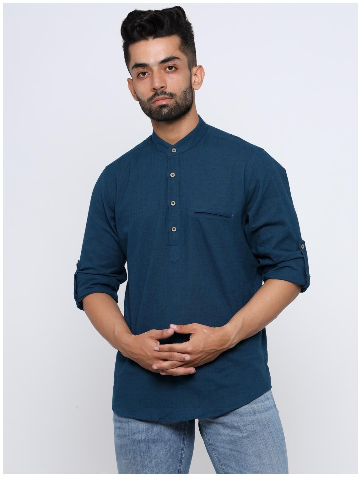 

MAD TEE Men Blue Regular Fit Kurta