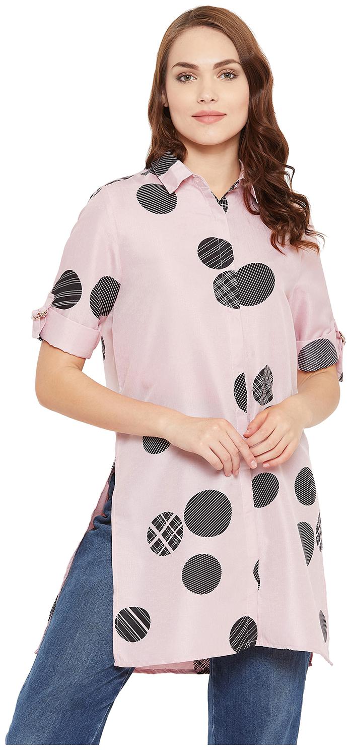 

Madame Women Pink Printed Regular Fit Shirt