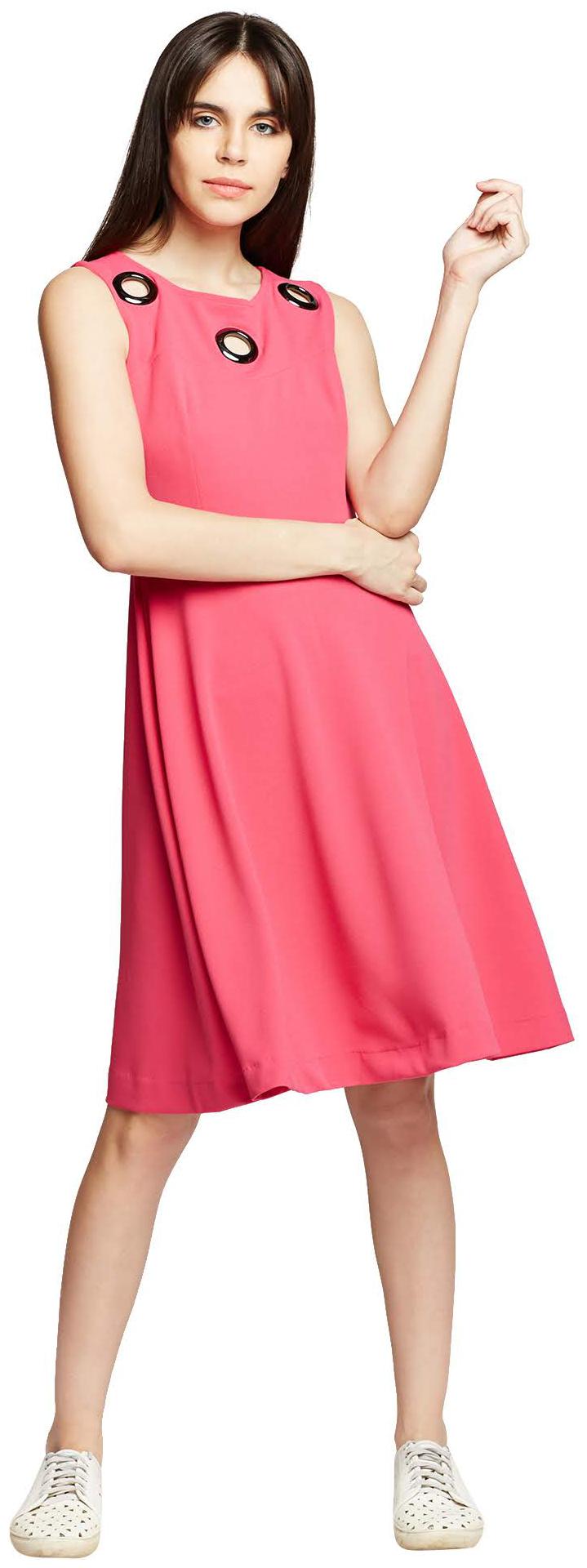 

Madame Women Casual Wear Pink A Line Dress - Pink