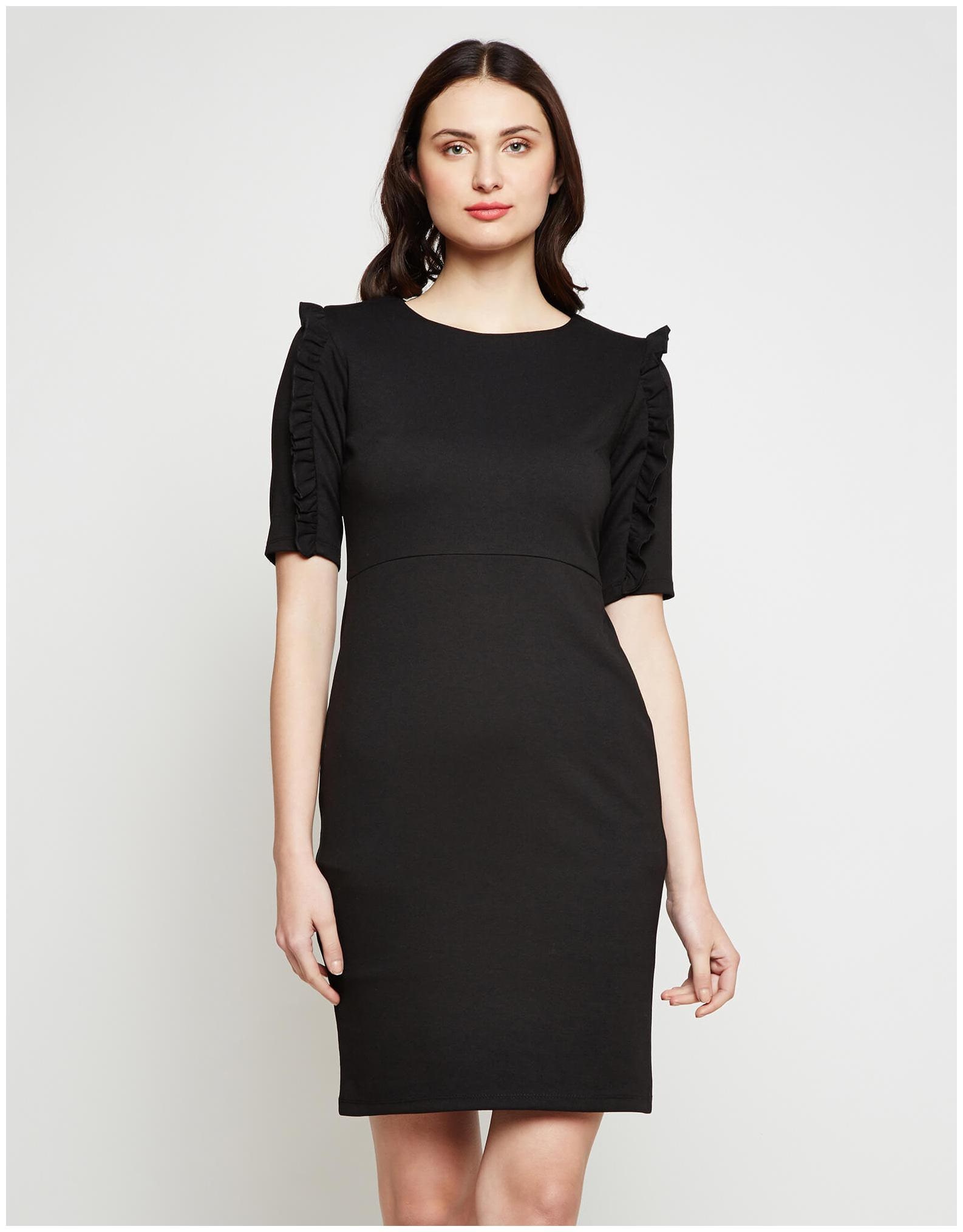 

Madame Black Solid Bodycon dress