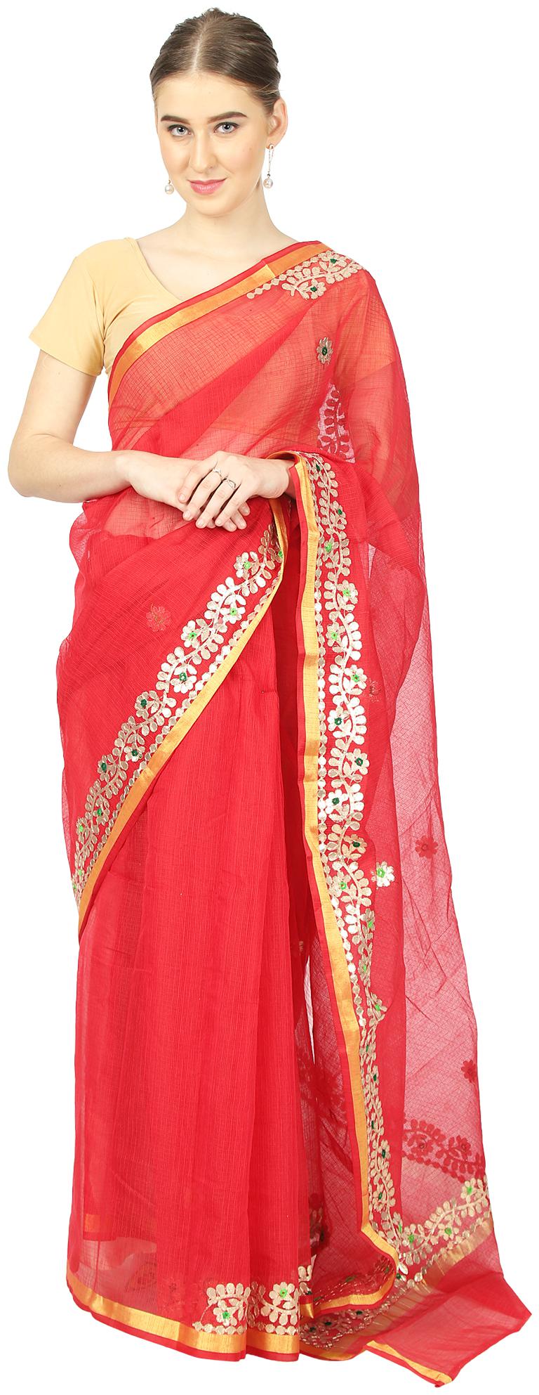 

MADHULIKA KOTA DORIA GOTTA PATTI SAREE-RED