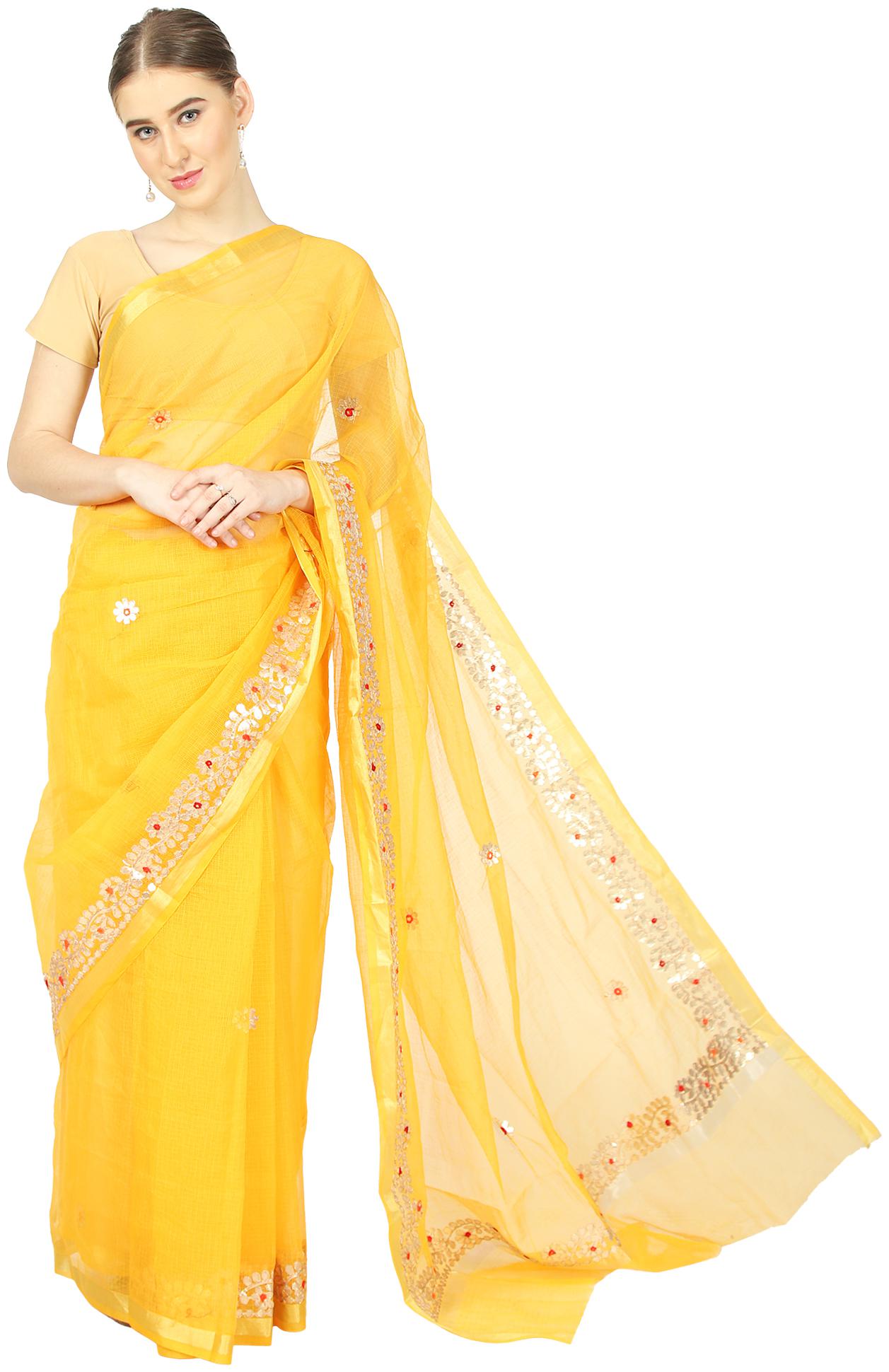 

MADHULIKA KOTA DORIA GOTTA PATTI SAREE-YELLOW