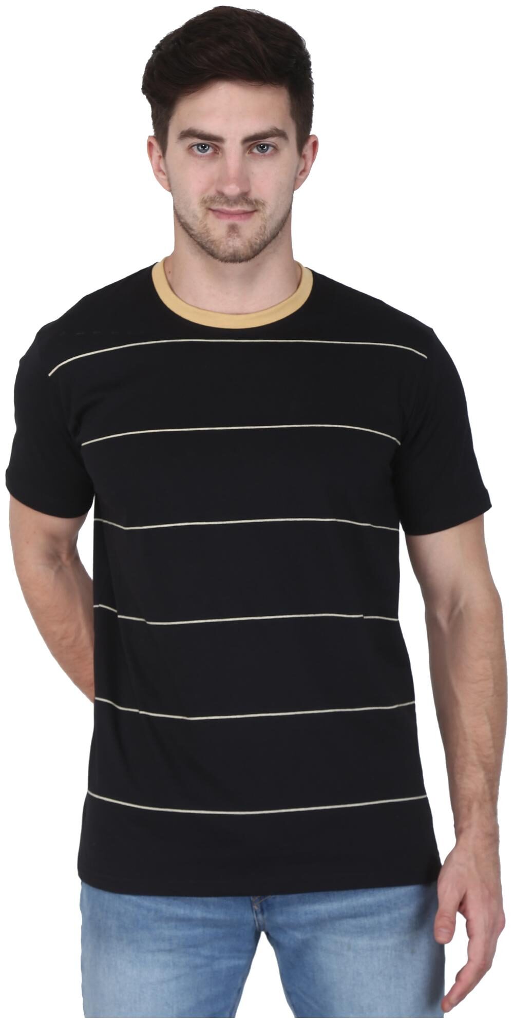 

MAD TEE Men Black Regular fit Cotton Round neck T-Shirt - Pack Of 1