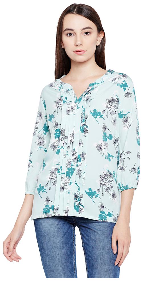 

OXOLLOXO Women Printed Regular top - Blue