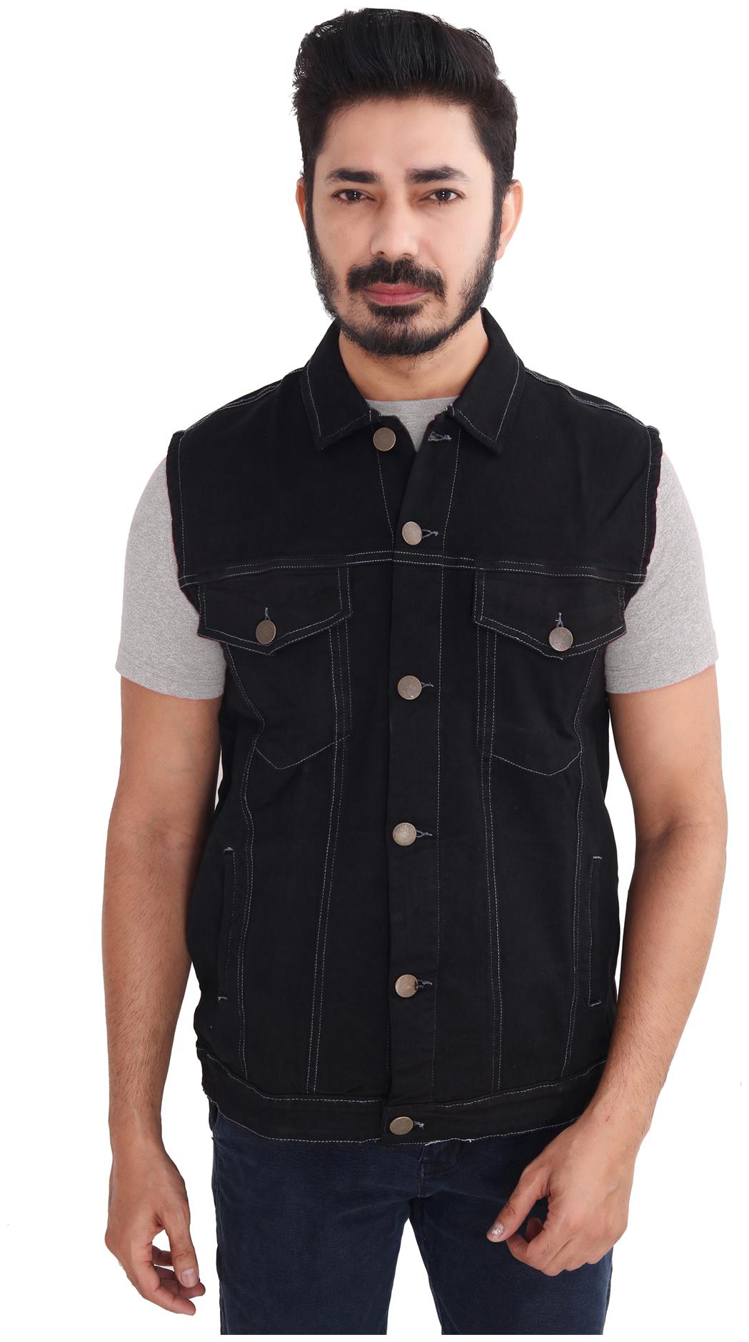 

MagMatric5 Men Black Solid Denim jacket