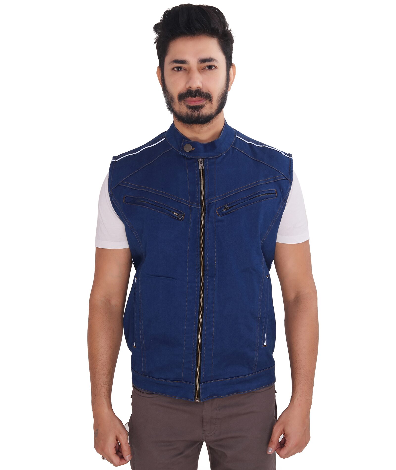 

MagMatric5 Men Blue Solid Denim jacket