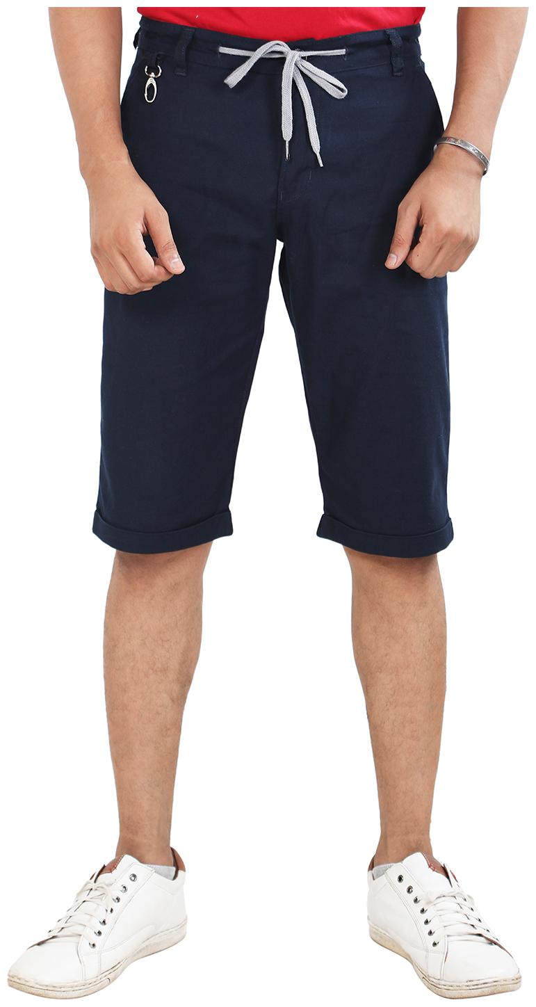 

MagMatric5 Men s Navy Blue Linen Shorts DA 6002