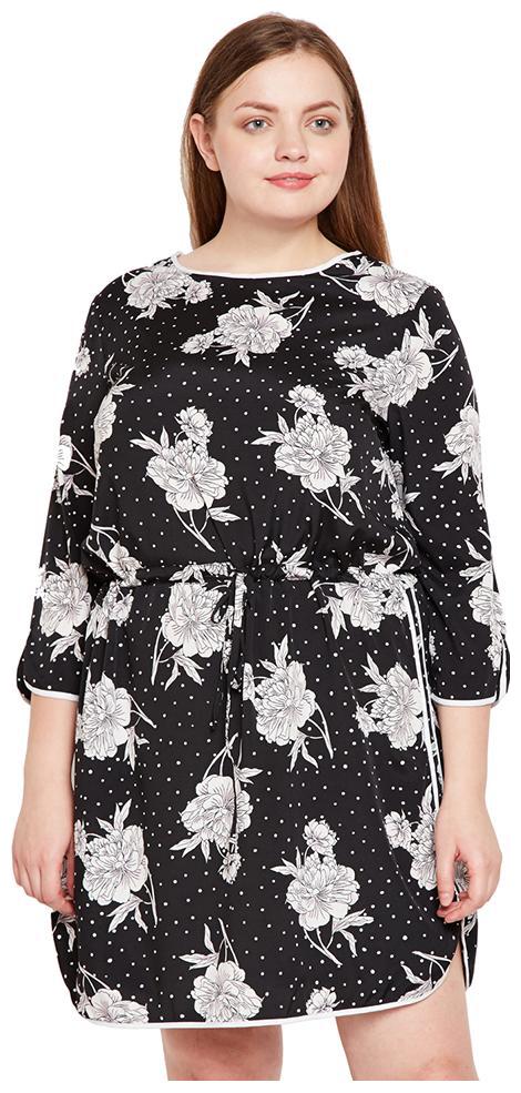 

OXOLLOXO Black Printed A-line dress