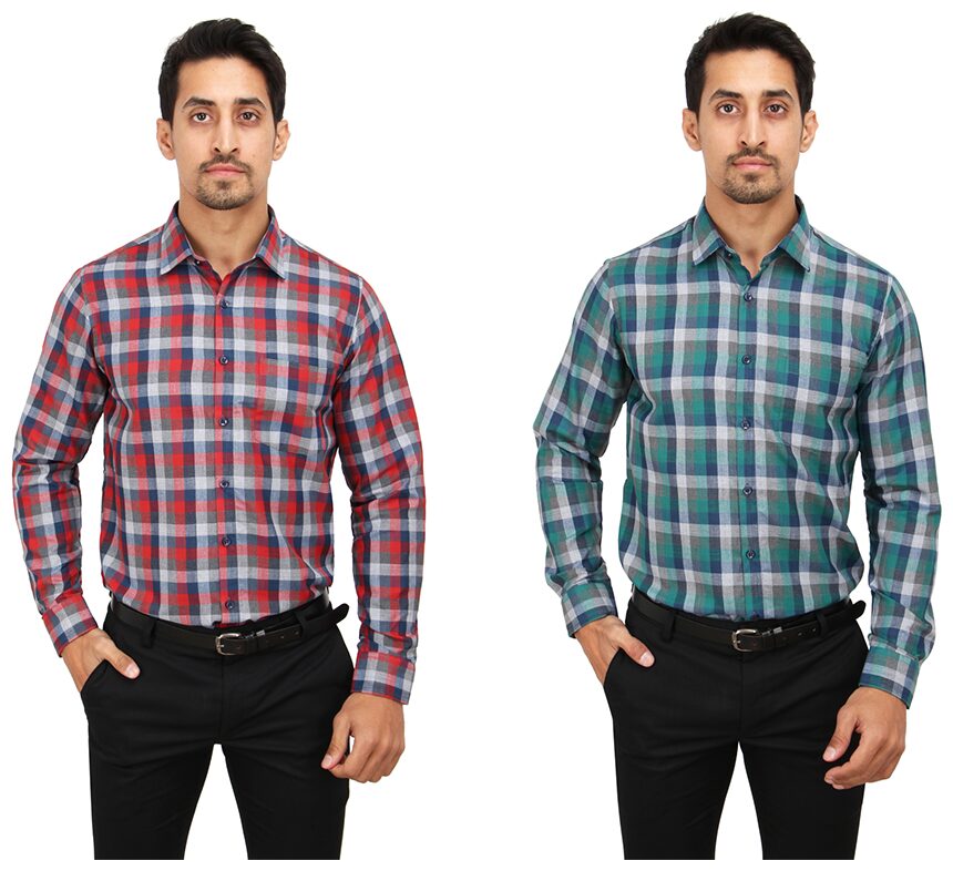 

Maharaja Men Multi Checked Slim Fit Casual Shirt