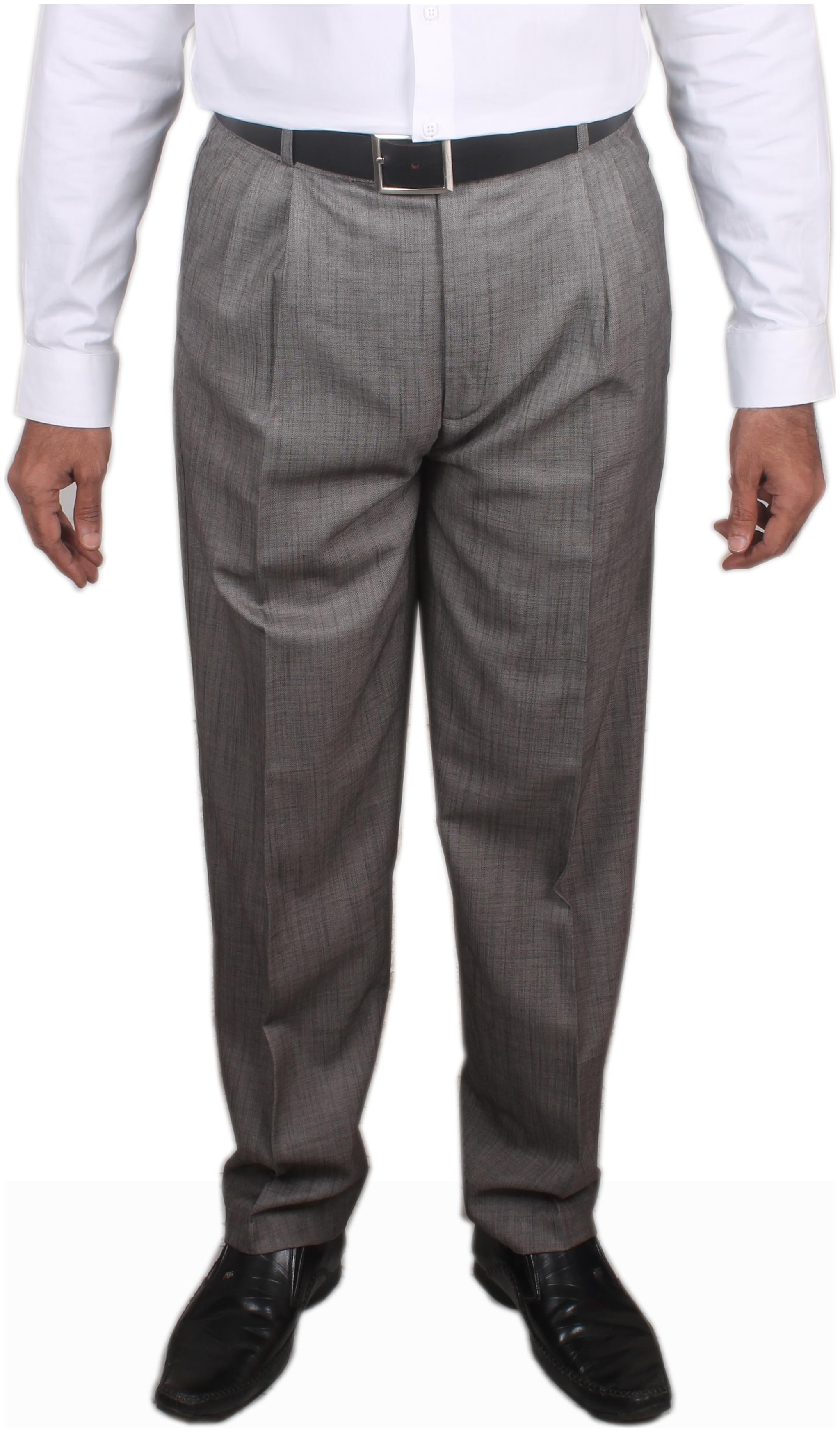 

Maharaja Men Solid Straight Fit Formal Trouser - Grey