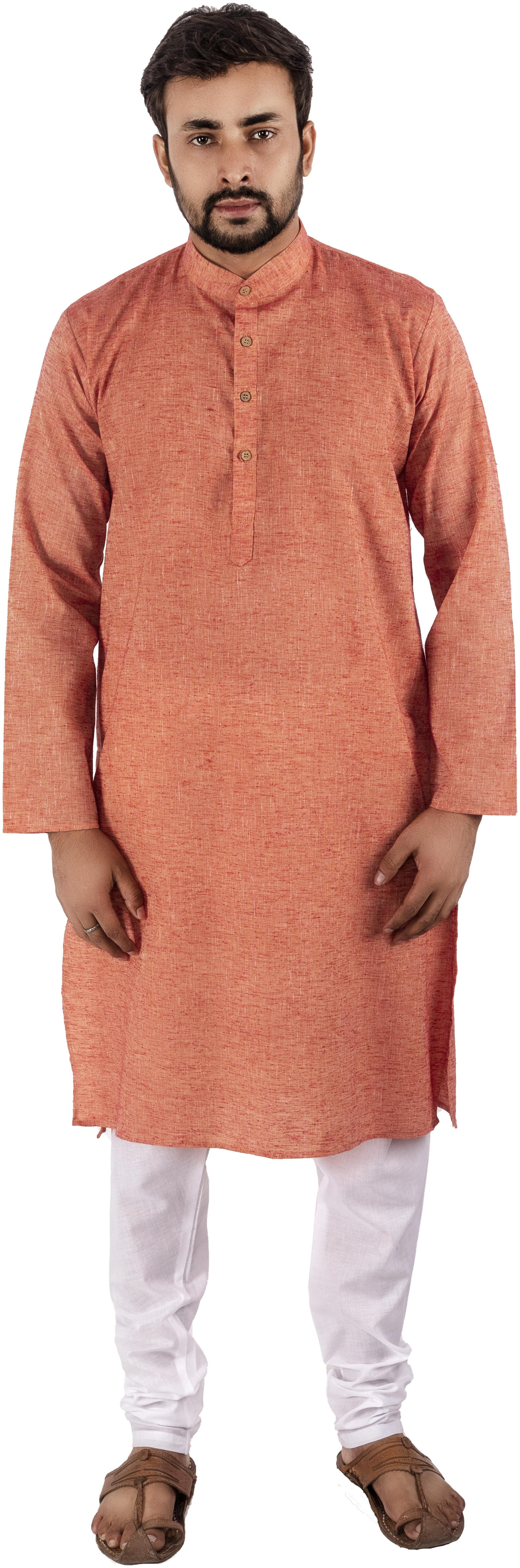 

Maharaja Men s Khadi Kurta Pyjama Set in Red for Men MSKP053--44