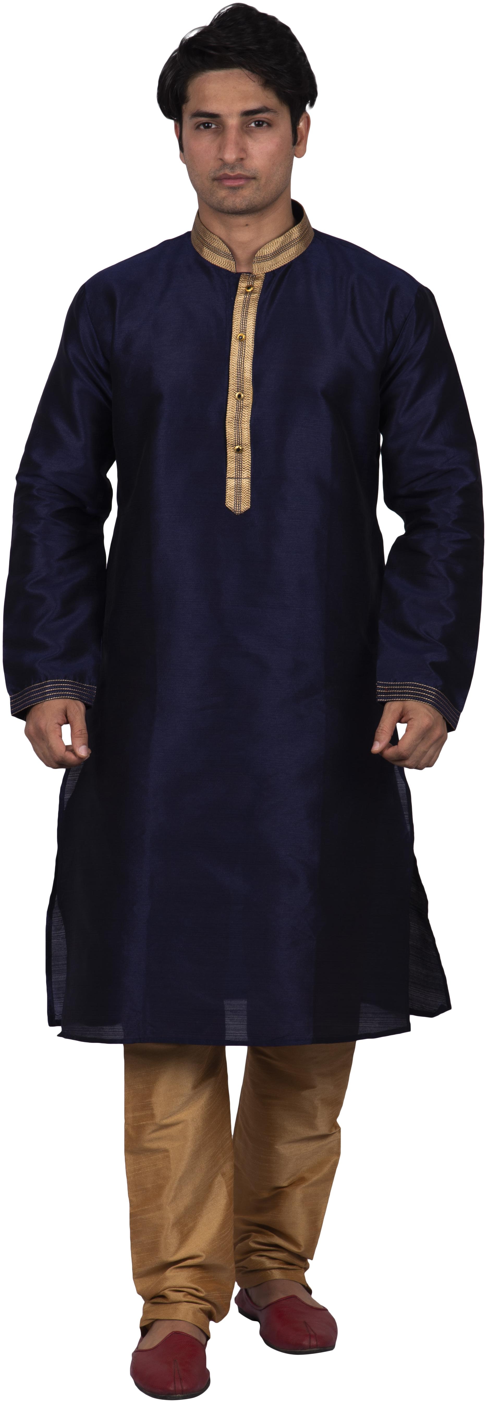 

Maharaja Men Silk Blue Kurta Pyjamas