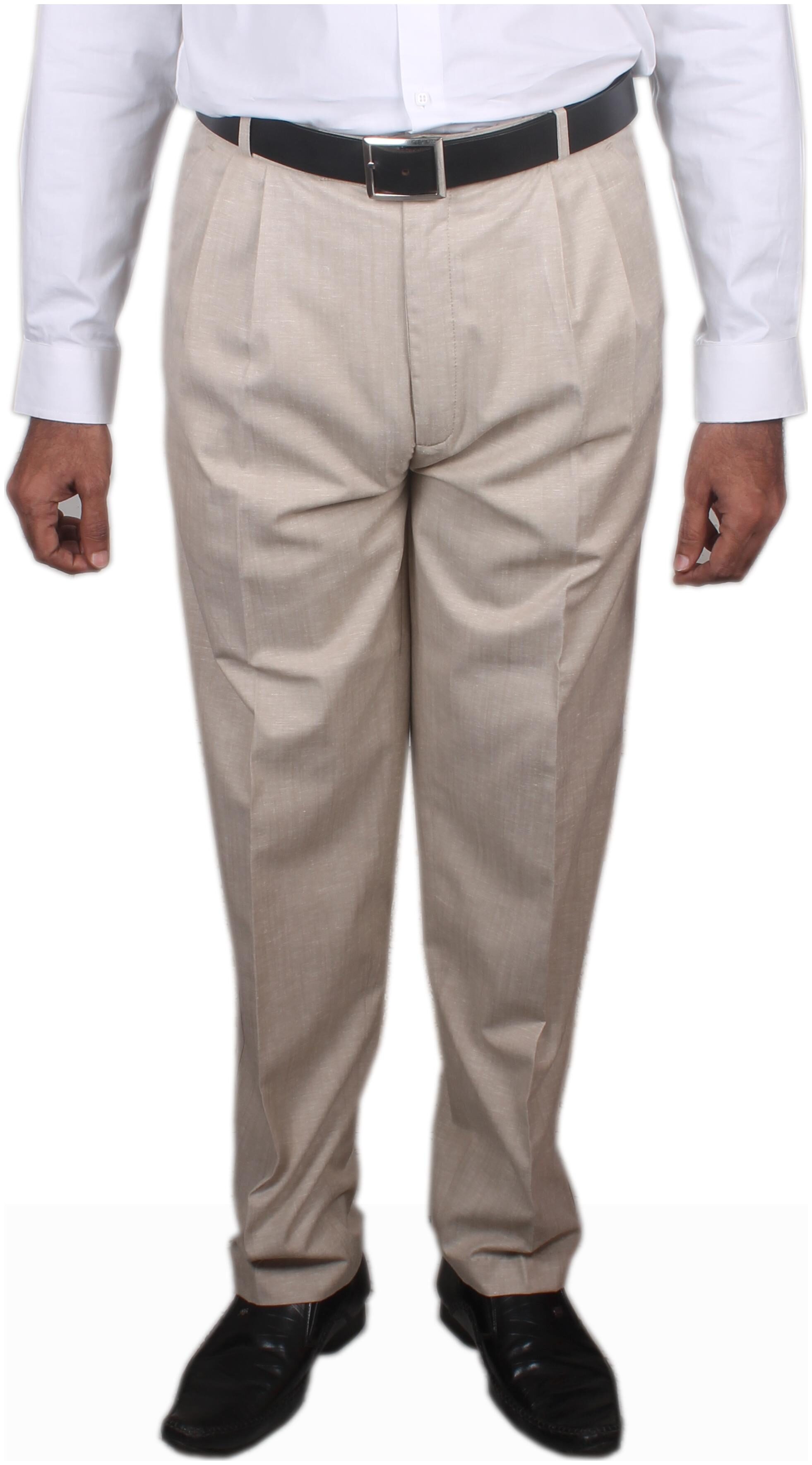

Maharaja Men Solid Straight Fit Formal Trouser - Beige