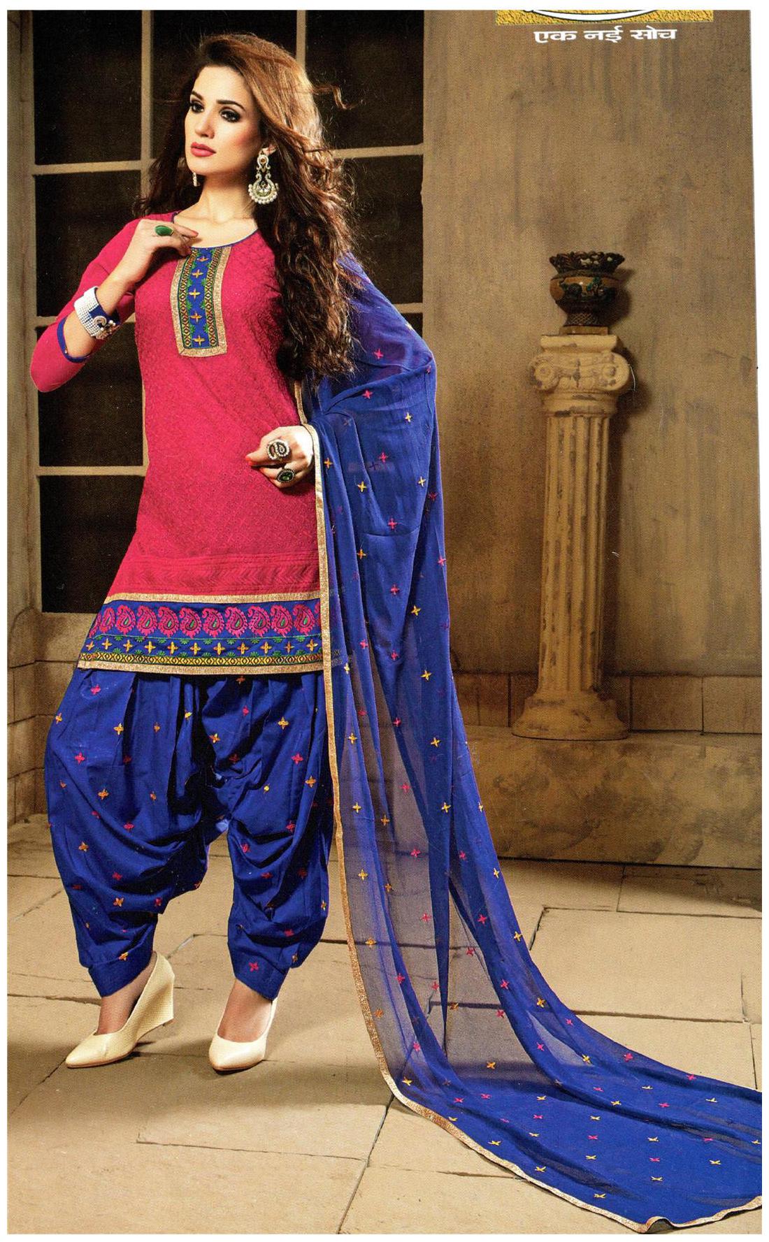 

MAHATI cotton unstitched salwar suit with chiffon dupatta