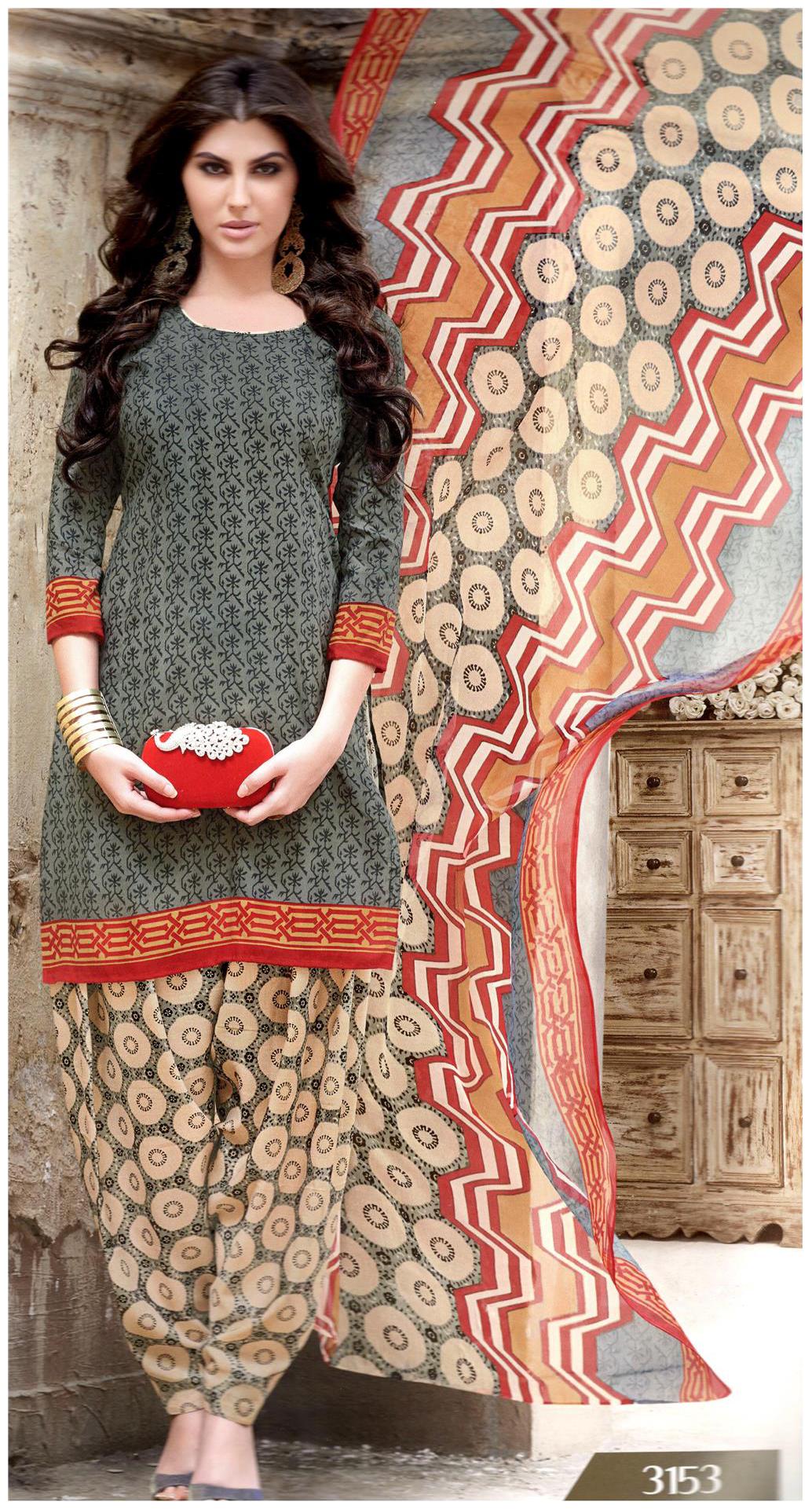 

MAHATI cotton unstitched salwar suit with chiffon dupatta