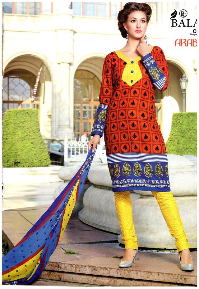 MAHATI Purple Cotton Dress Material