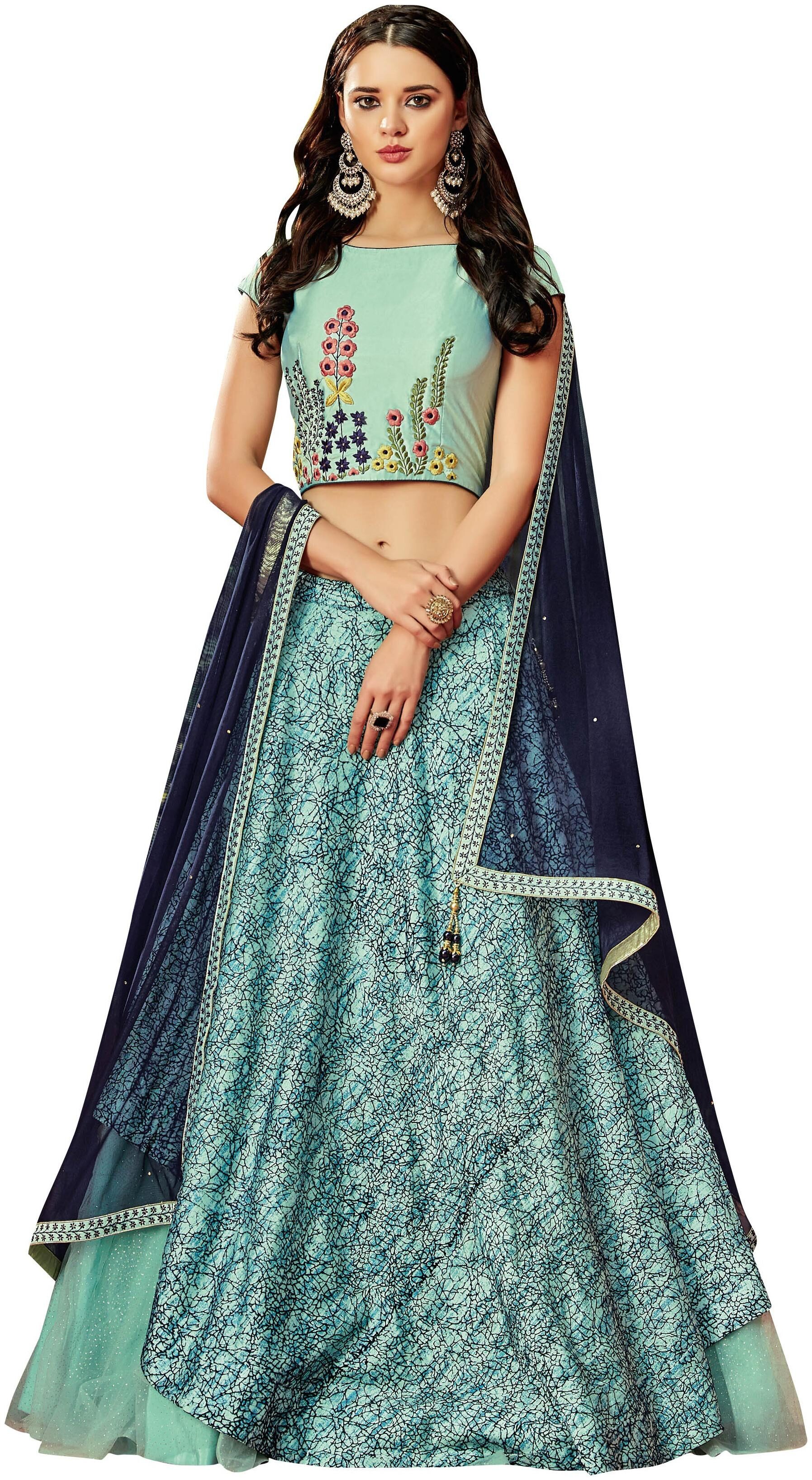 

Mahotsav Blue Color Silk Designer Lehenga Choli