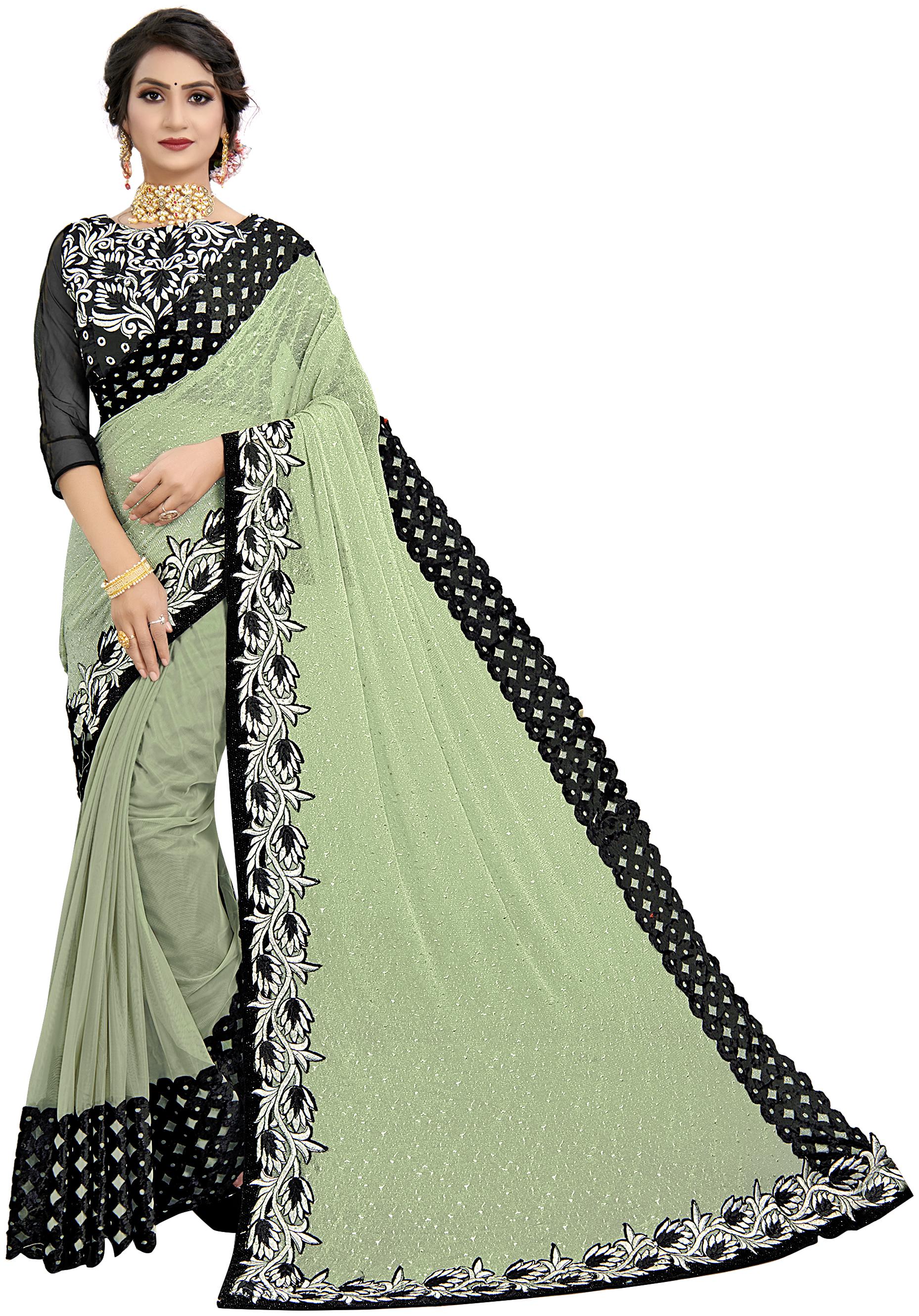 

Mahotsav Embroidered Fashion Georgette Saree Light Green Color