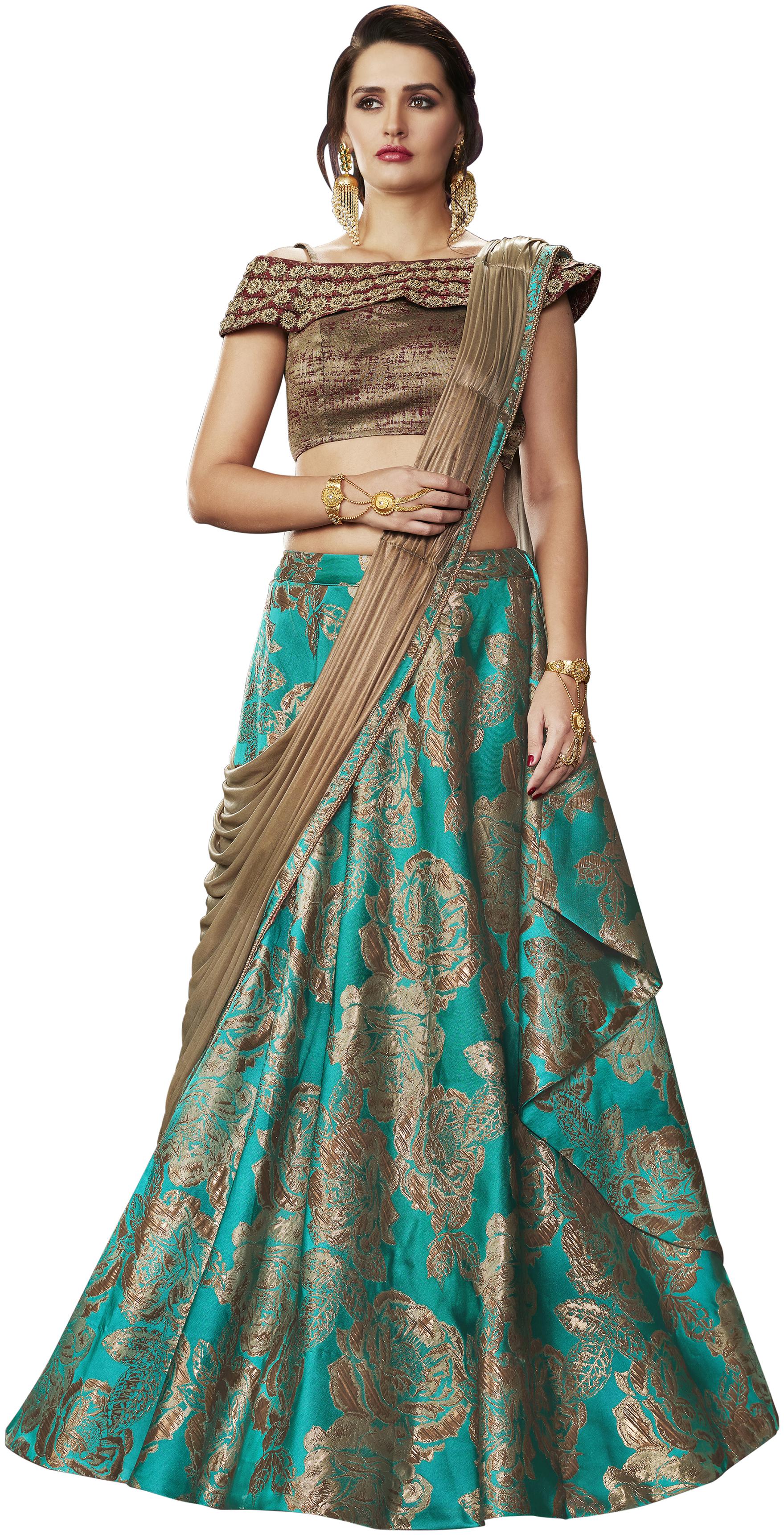 

Mahotsav Green Color Brocade Fabric Lehenga -4709