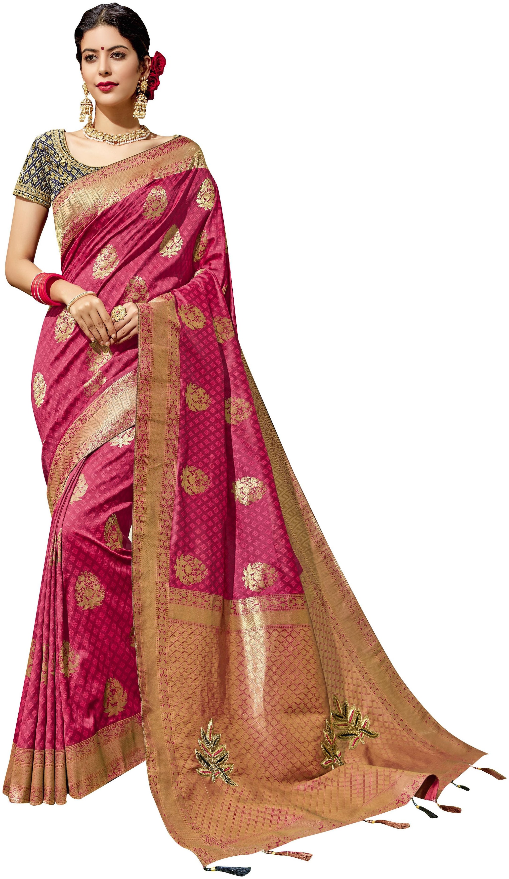 

Mahotsav Pink Weaved Silk Partywear Saree