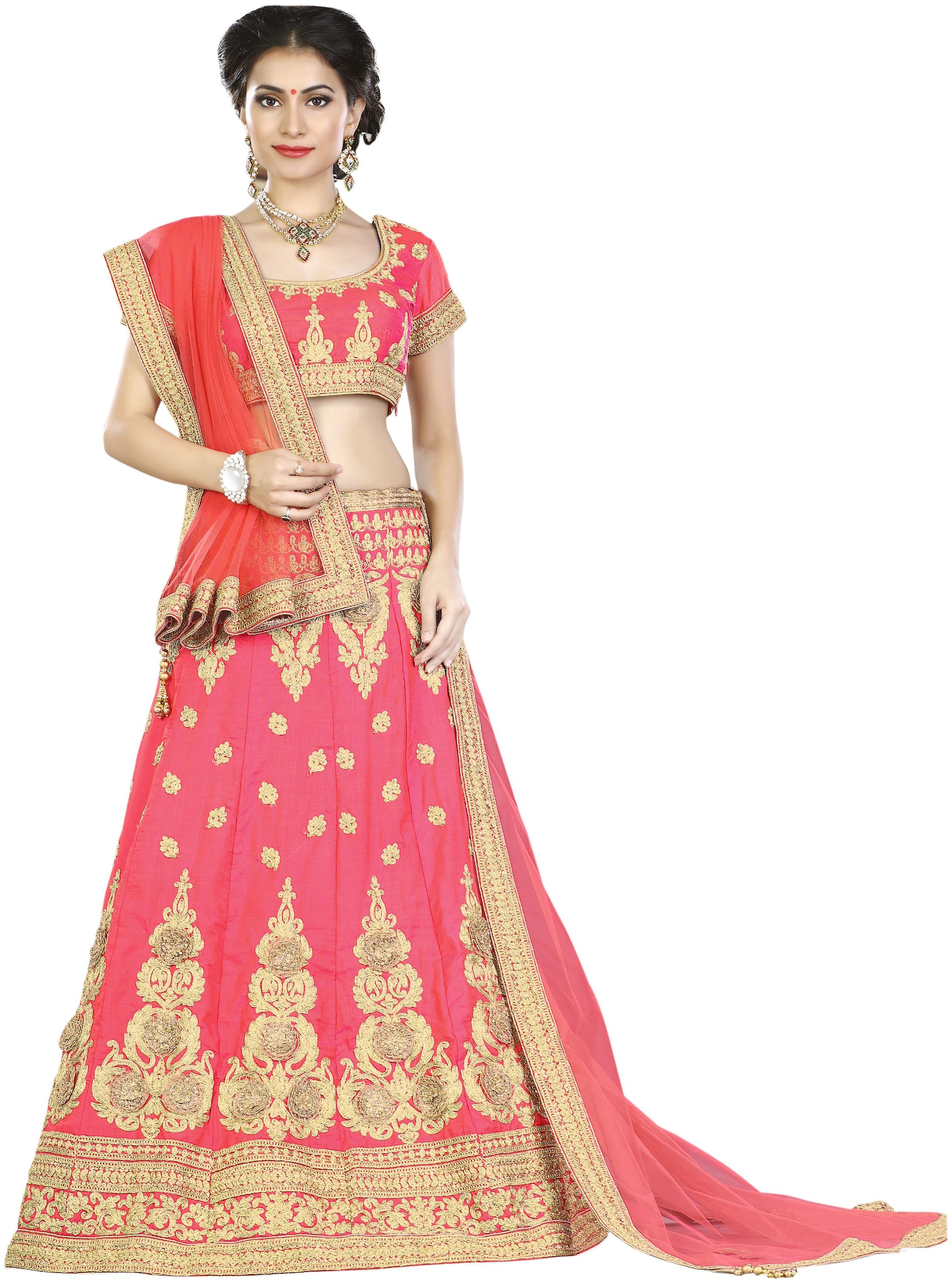 

Mahotsav Pink Silk Wedding wear Lehenga Choli