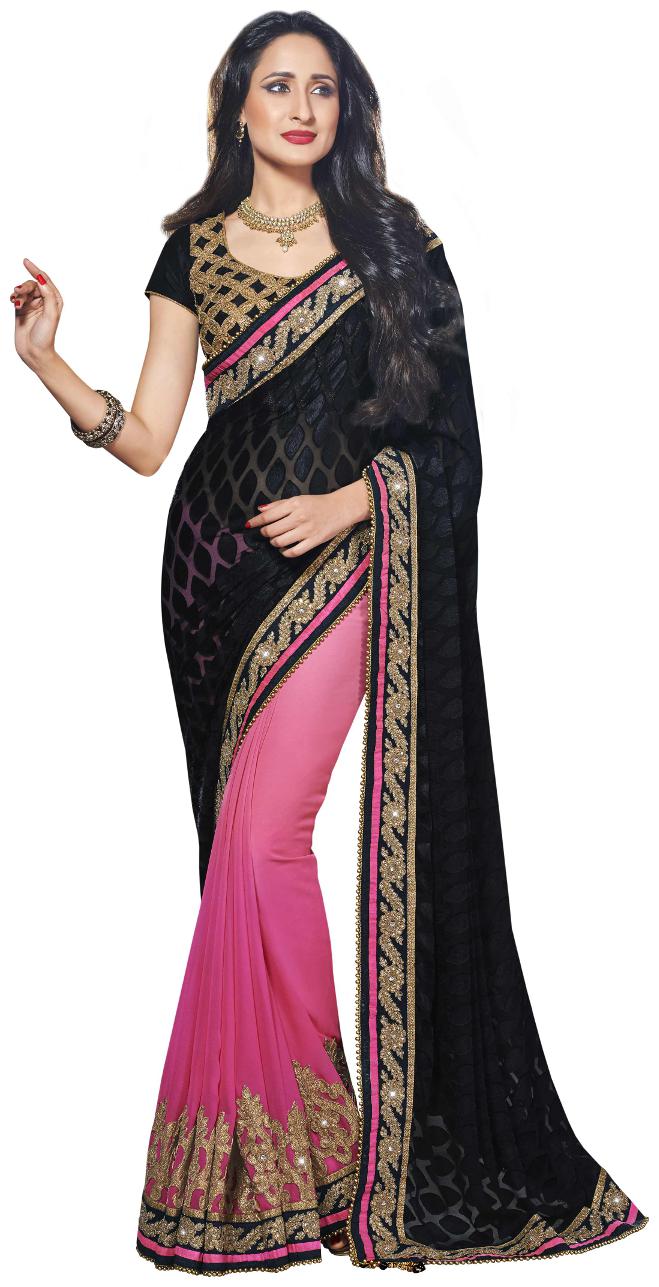 

Mahotsav Pink Color Georgette Half Half Saree - 8213