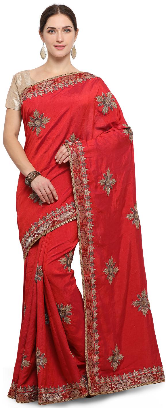 

Mahotsav Red Color Silk Half Half Saree -12402