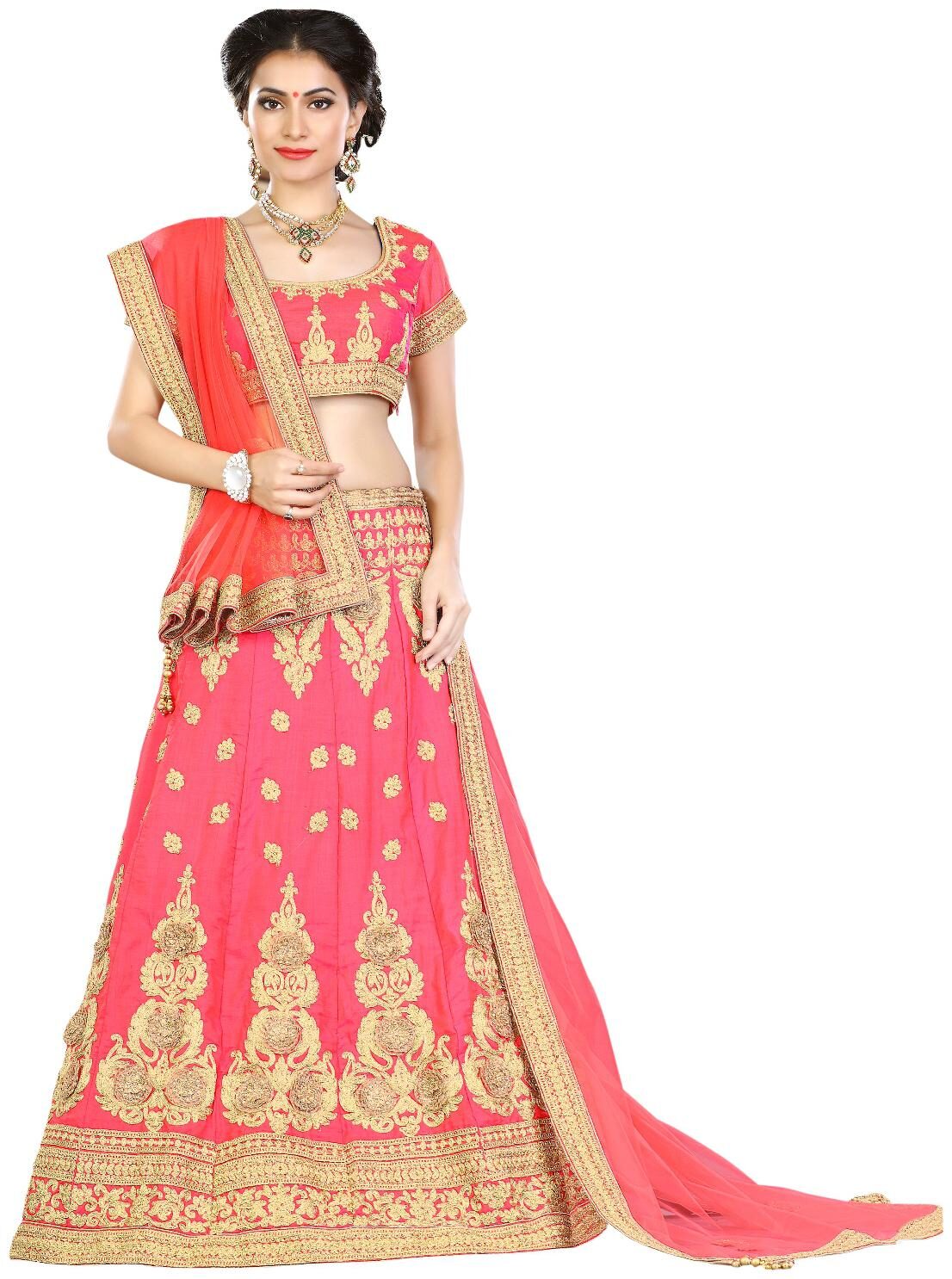 

Mahotsav Pink Art Silk Trendy Lehenga Choli