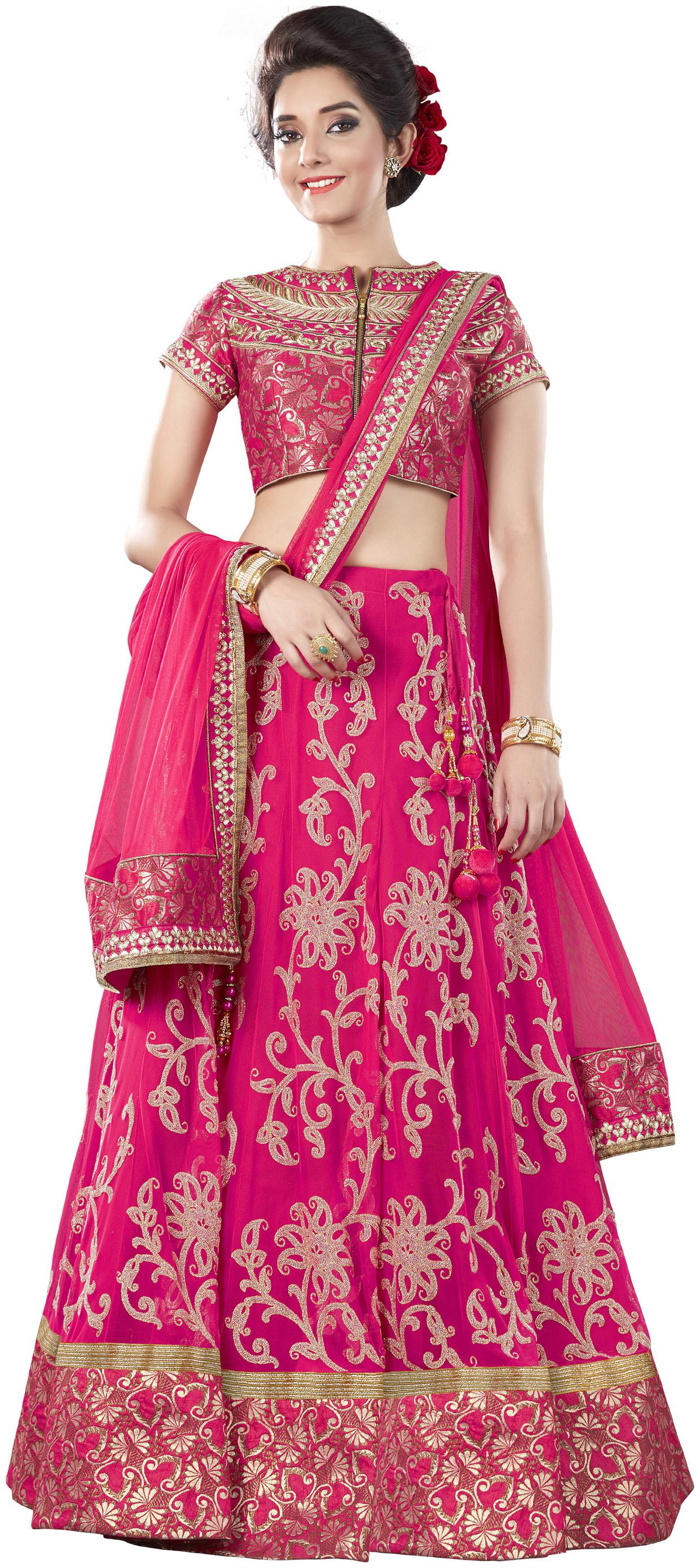 

Mahotsav saree lehnga Choli Blue Art Silk Satin Net