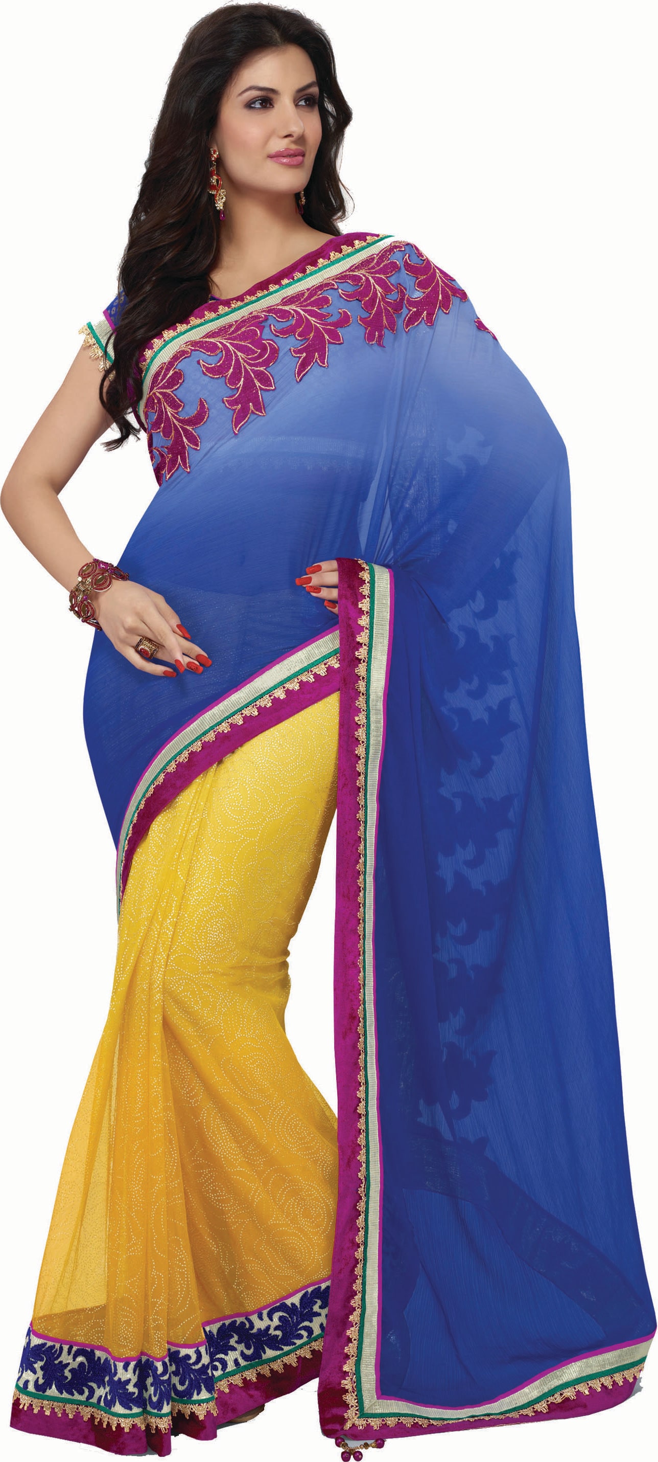 

Mahotsav Saree Faux Chiffon Net Blue Saree