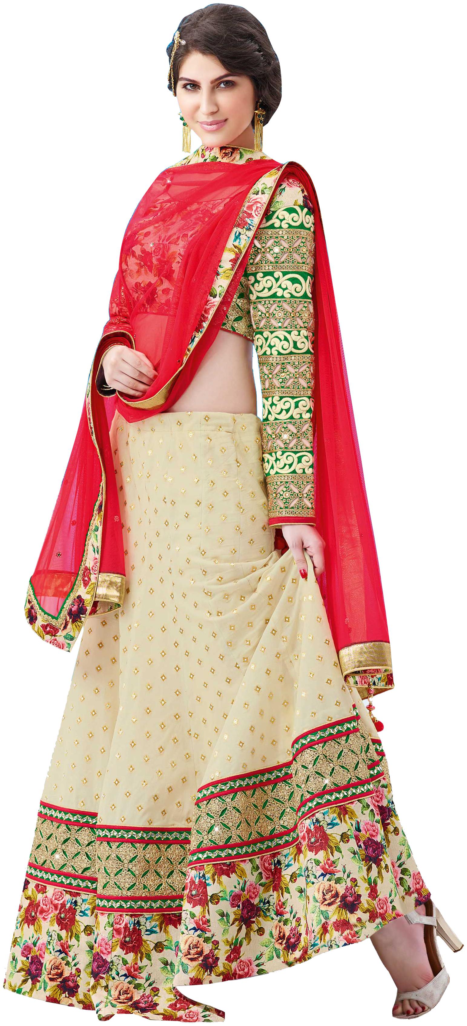 

Mahotsav Off White Georgette Designer Wedding Lehenga Choli