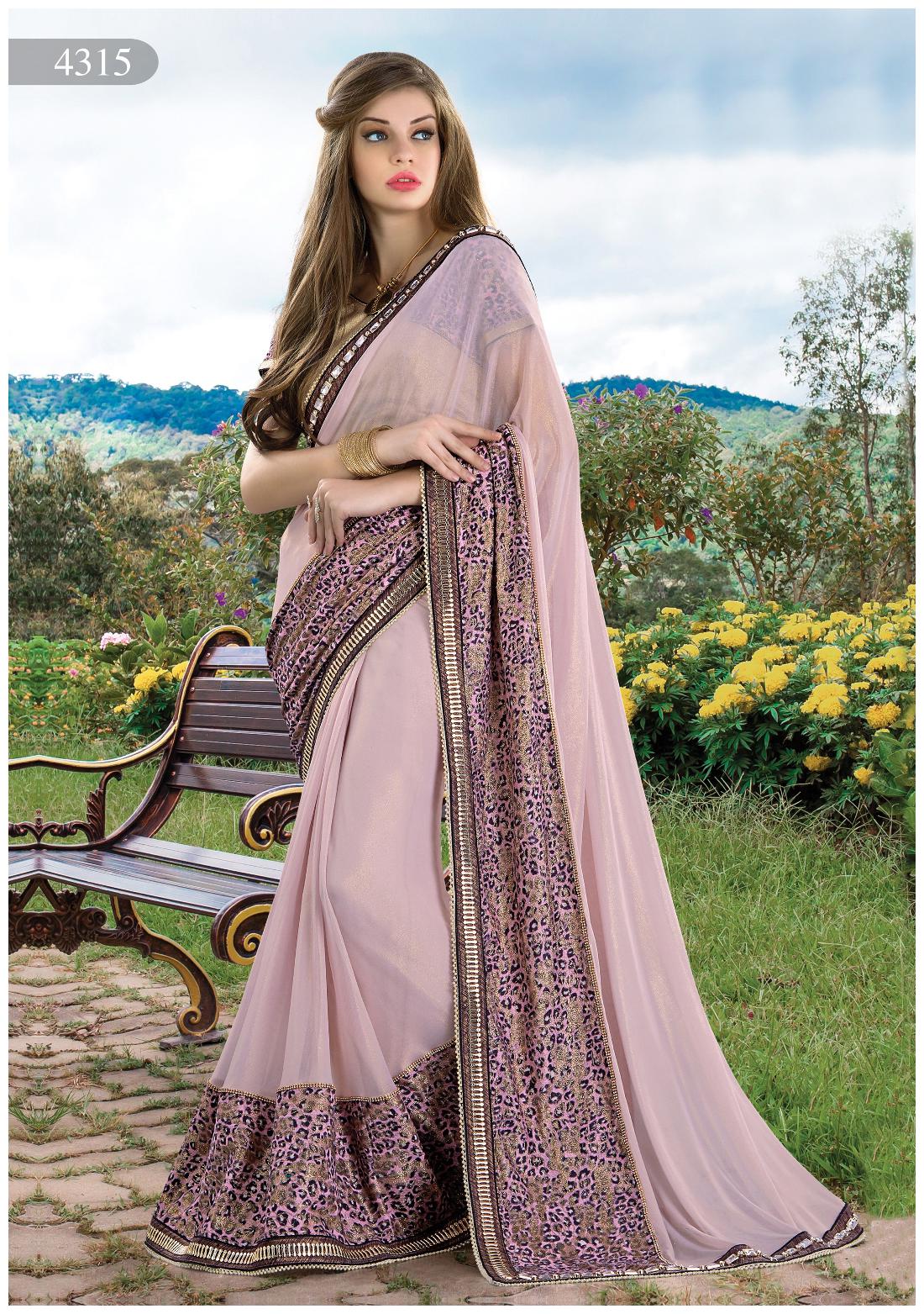 

Mahotsav Saree Knitted Georgette Fancy knit Pink Saree