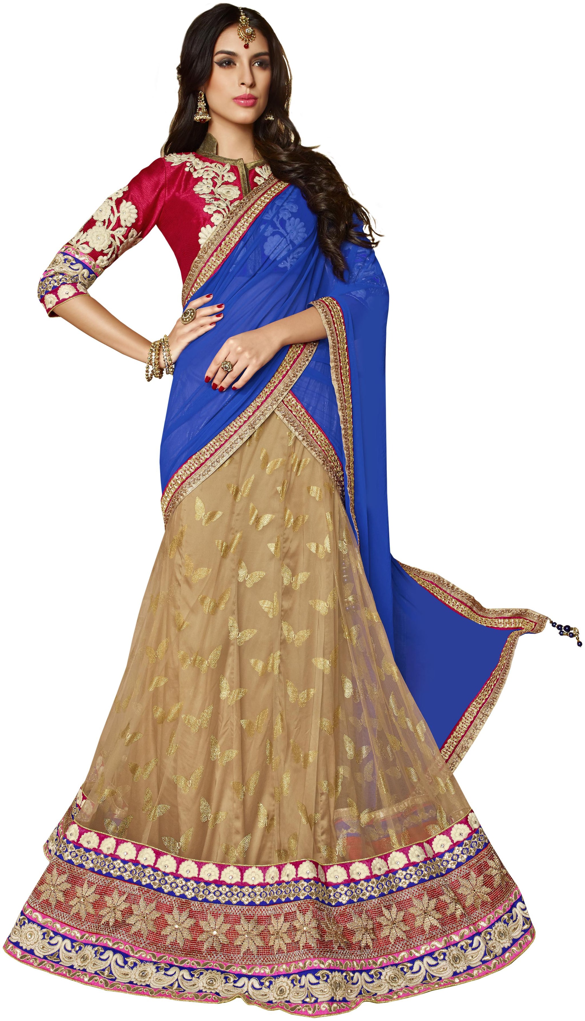 

Mahotsav saree lehnga Choli Beige Net