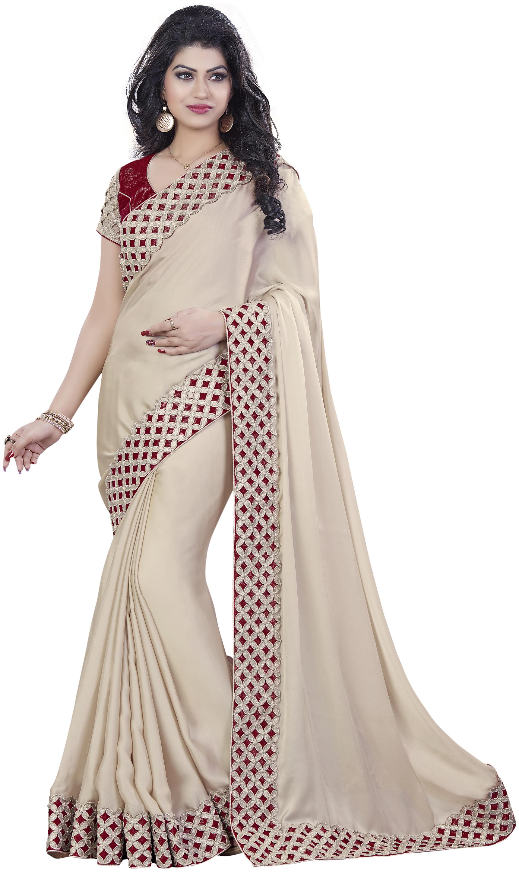 

Mahotsav Saree Silk Georgette Cream Saree