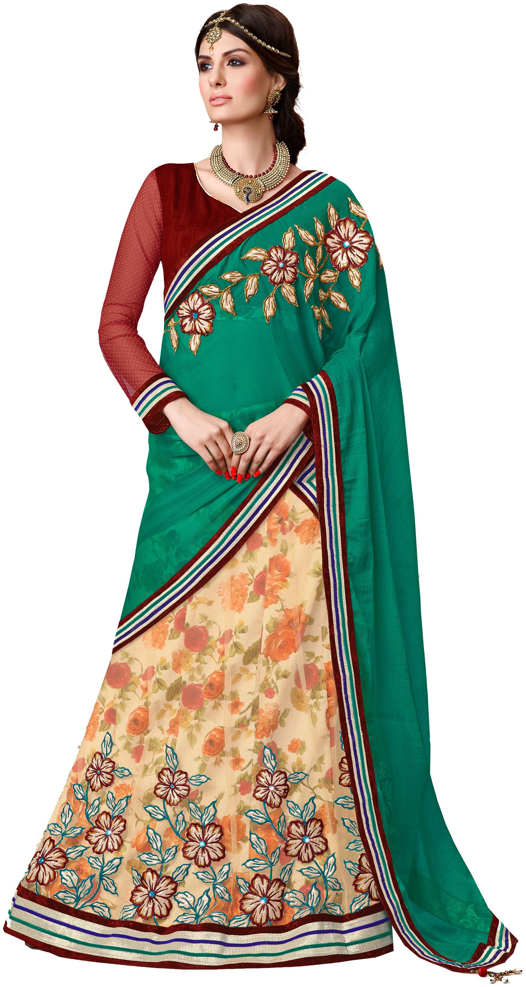 

Mahotsav Green Silk lehnga Choli
