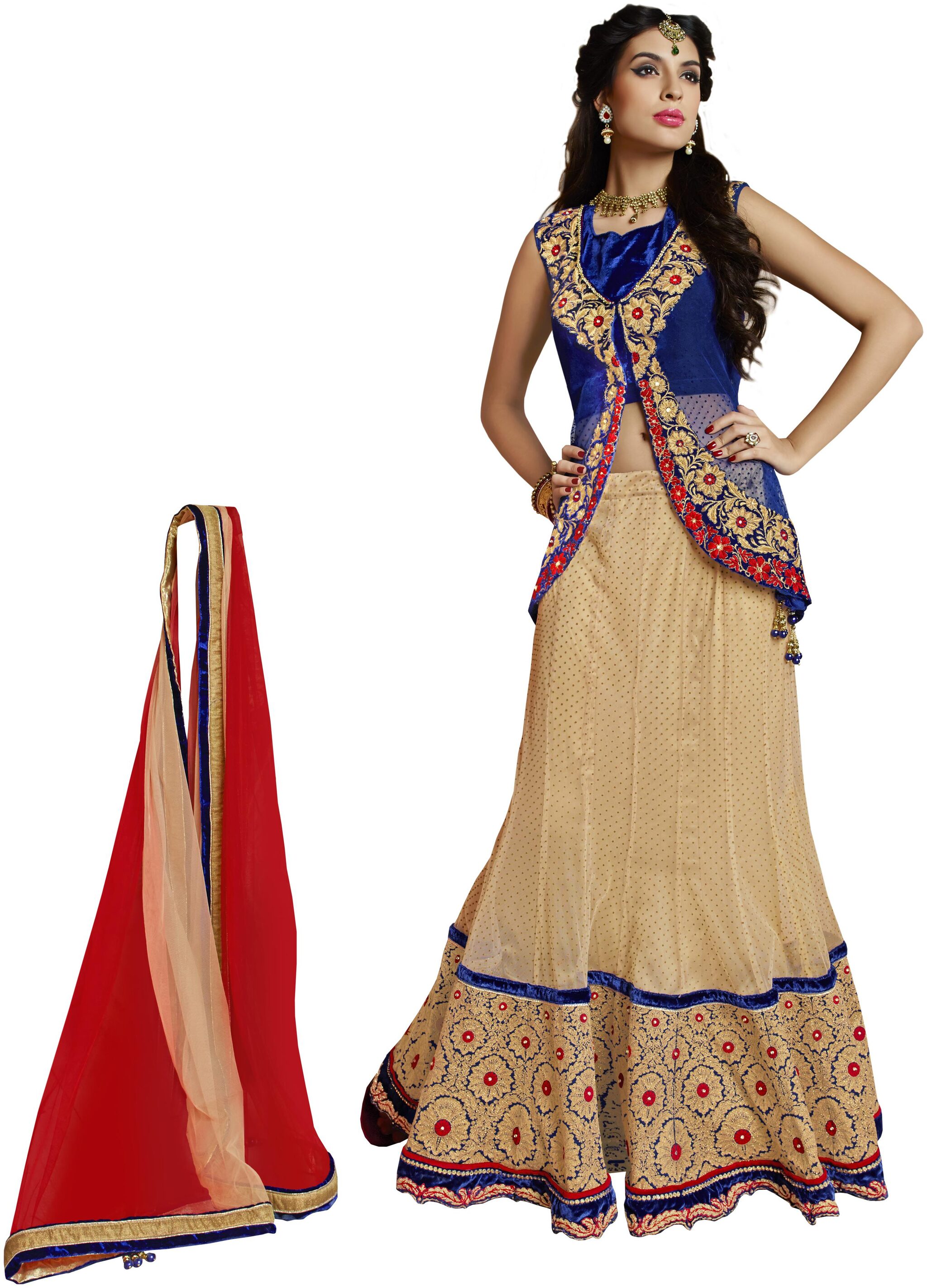

Mahotsav saree lehnga Choli Red Silk