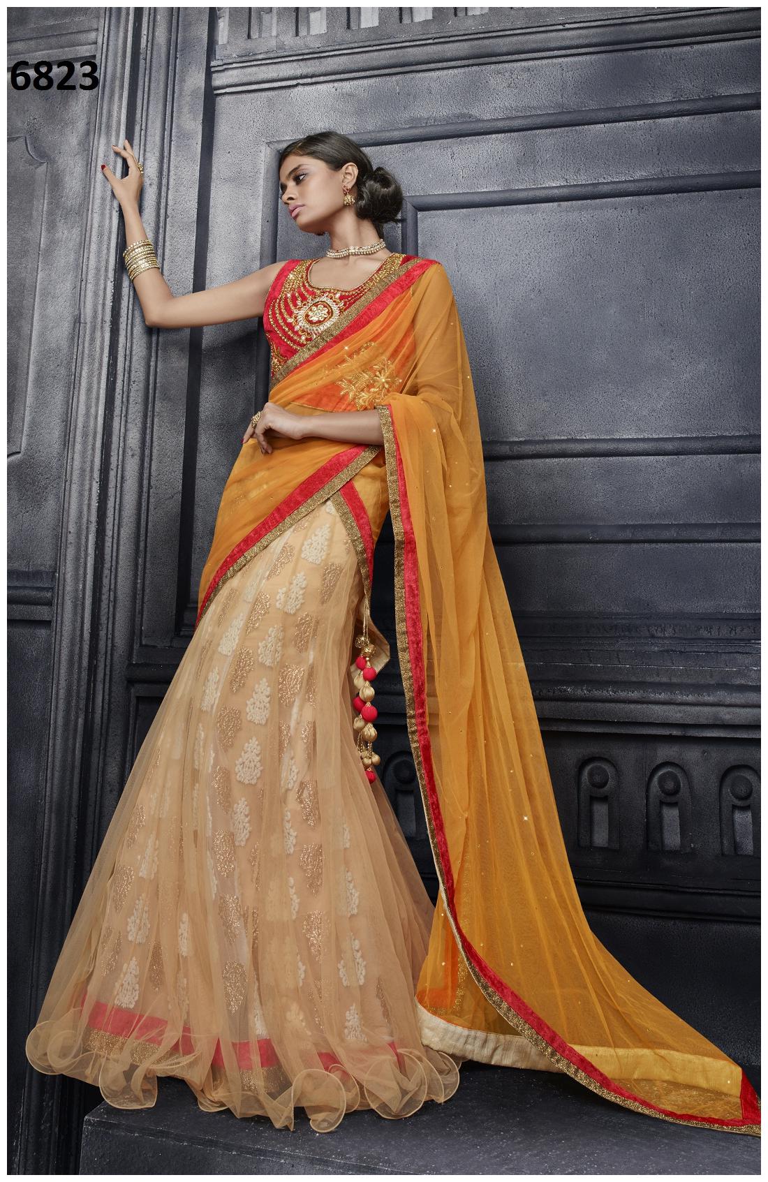 

Mahotsav saree lehnga Choli Multi Silk Net