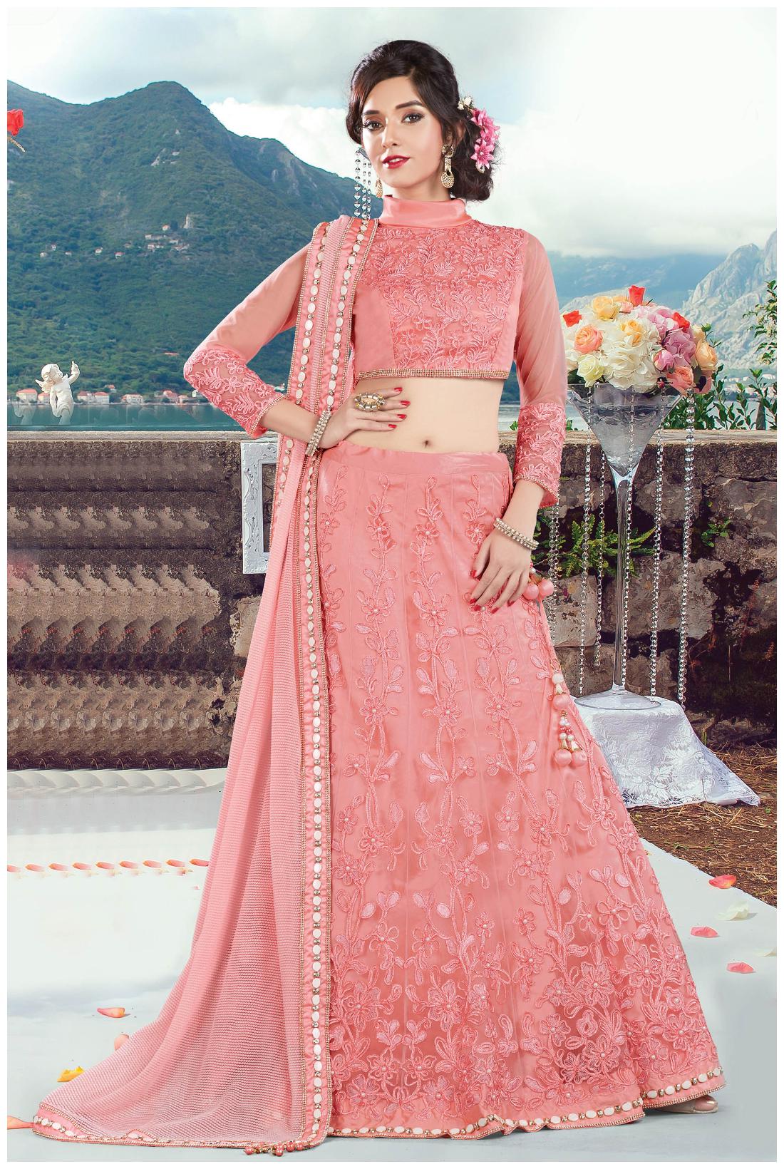 

Mahotsav saree lehnga Choli Green Raw Silk