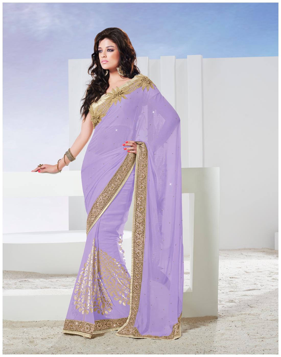 

Mahotsav Saree Faux Chiffon Light Violet Saree