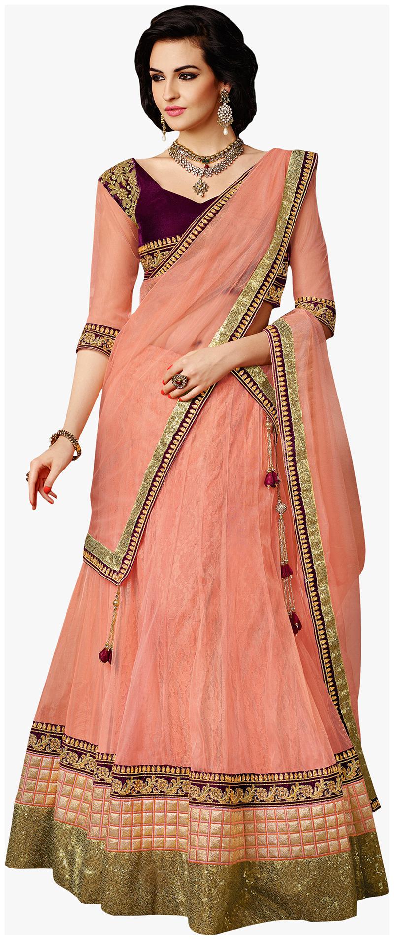 

Mahotsav saree lehnga Choli Green Art Silk