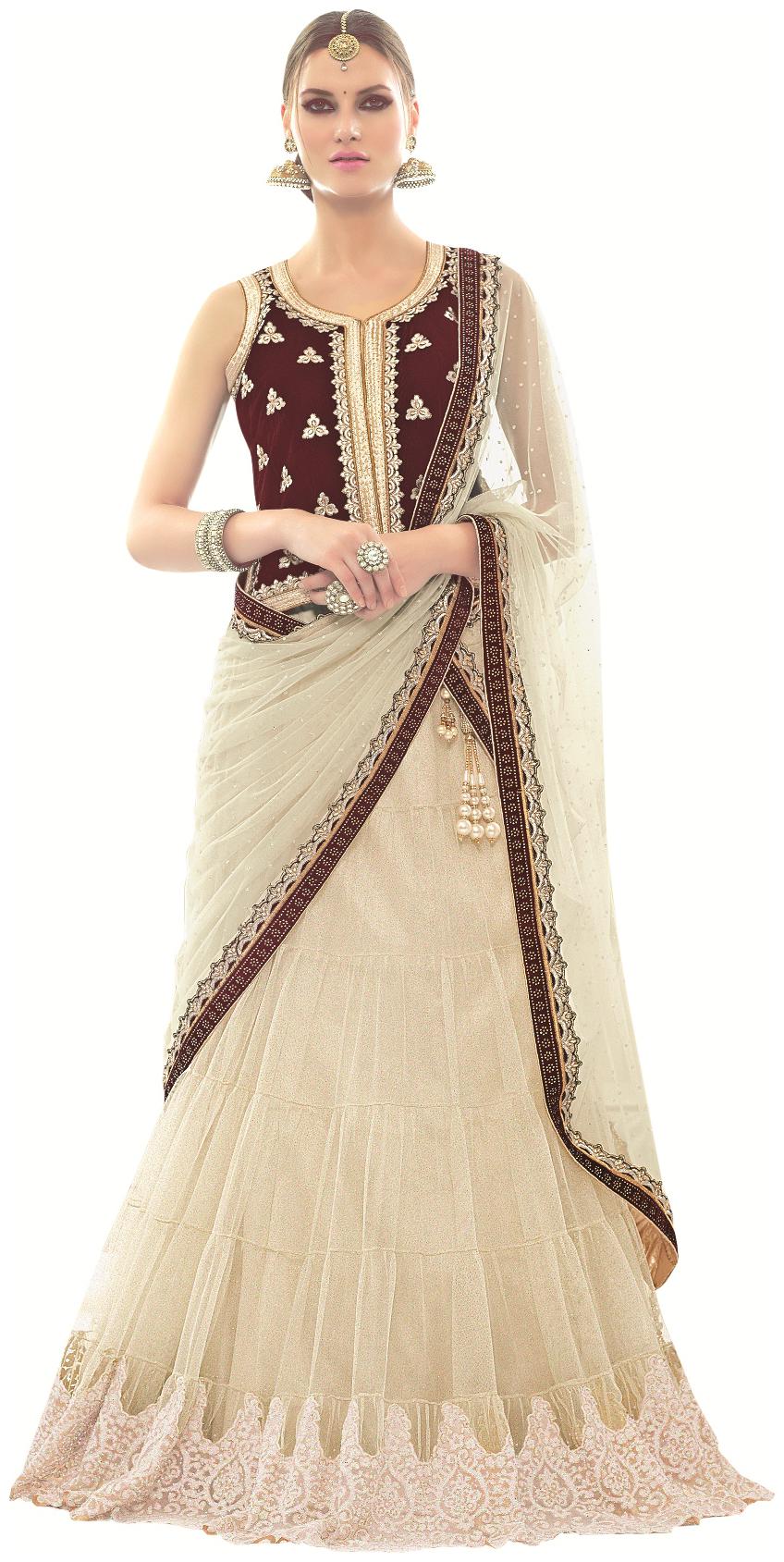 

Mahotsav Off White Net Lehenga Choli With Dupatta