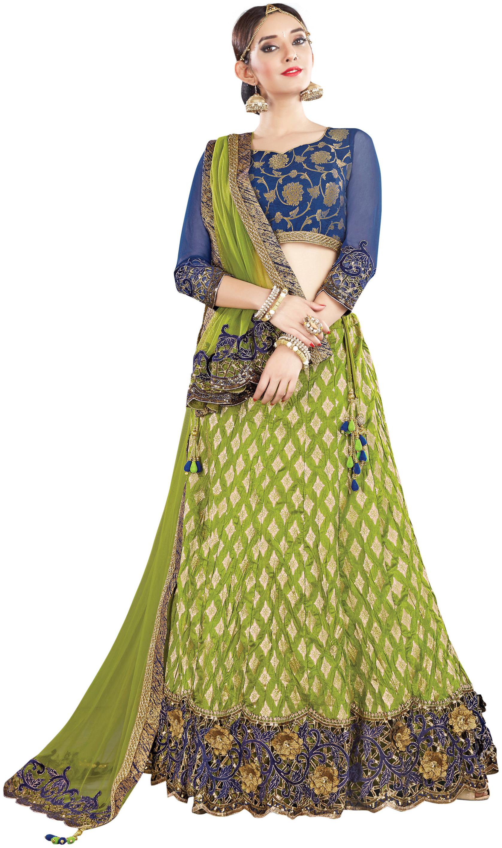 

Mahotsav saree lehnga Choli Blue Art Silk