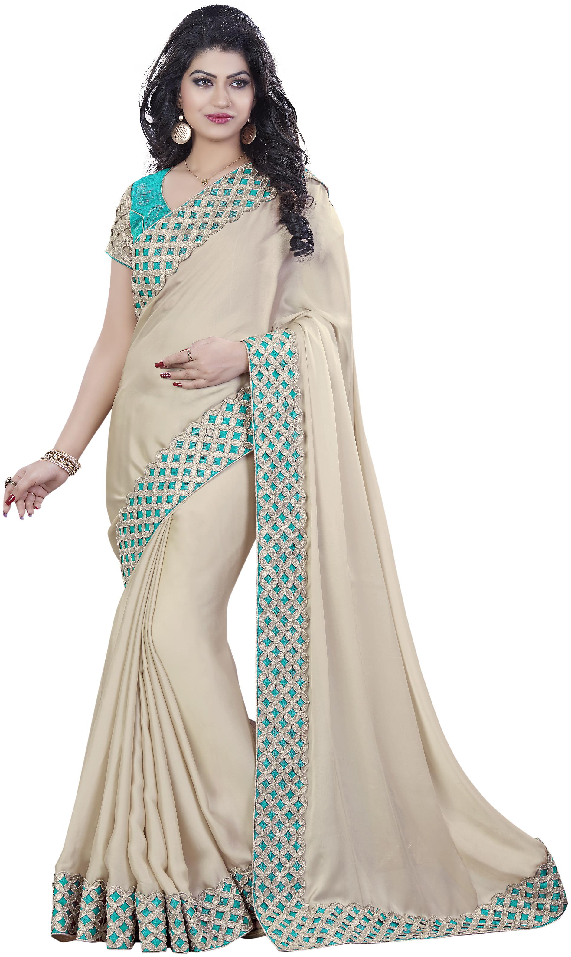 

Mahotsav Saree Silk Georgette Cream Saree