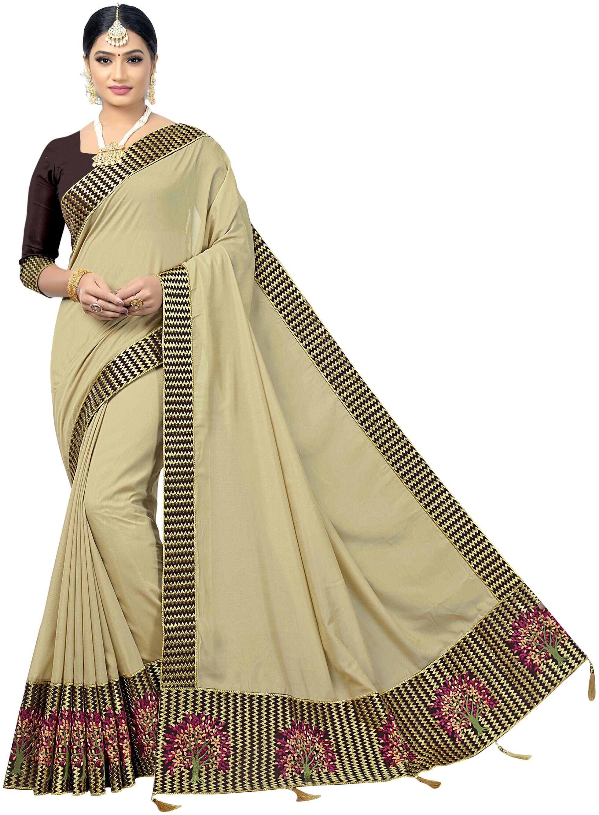 

Mahotsav Silk Embroidered Beige Color Saree with Blouse