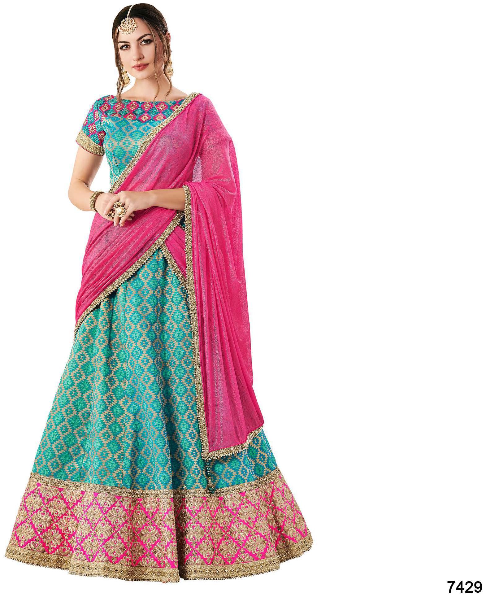 

MahotsavWomen s Blue Color Silk Lehenga Choli