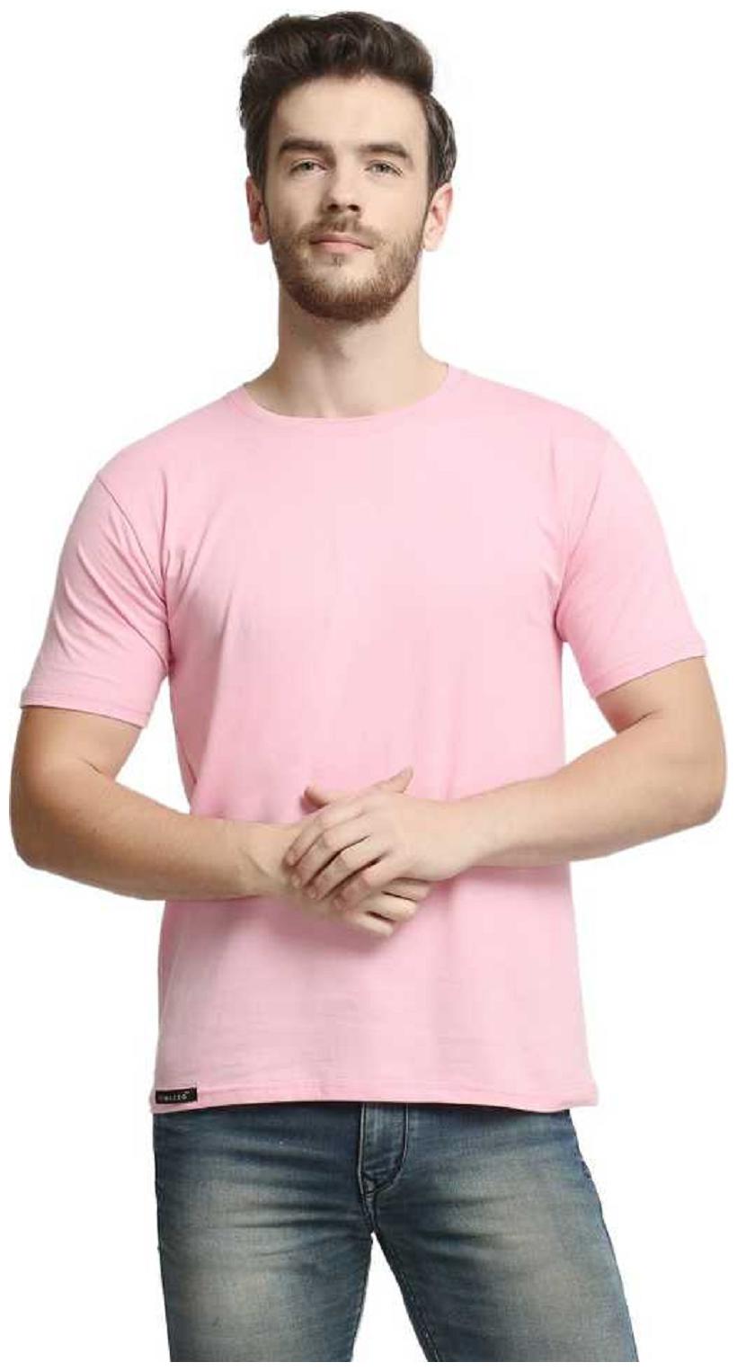 

MAKEBA Men Pink Regular fit Cotton Round neck T-Shirt - Pack Of 1