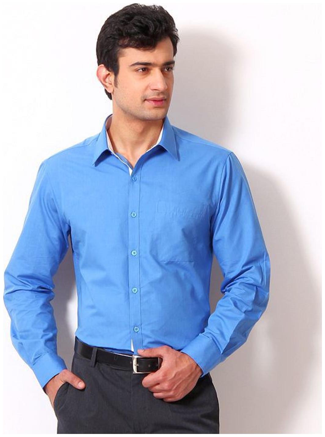 

Makhanchor Men Slim fit Formal Shirt - Blue