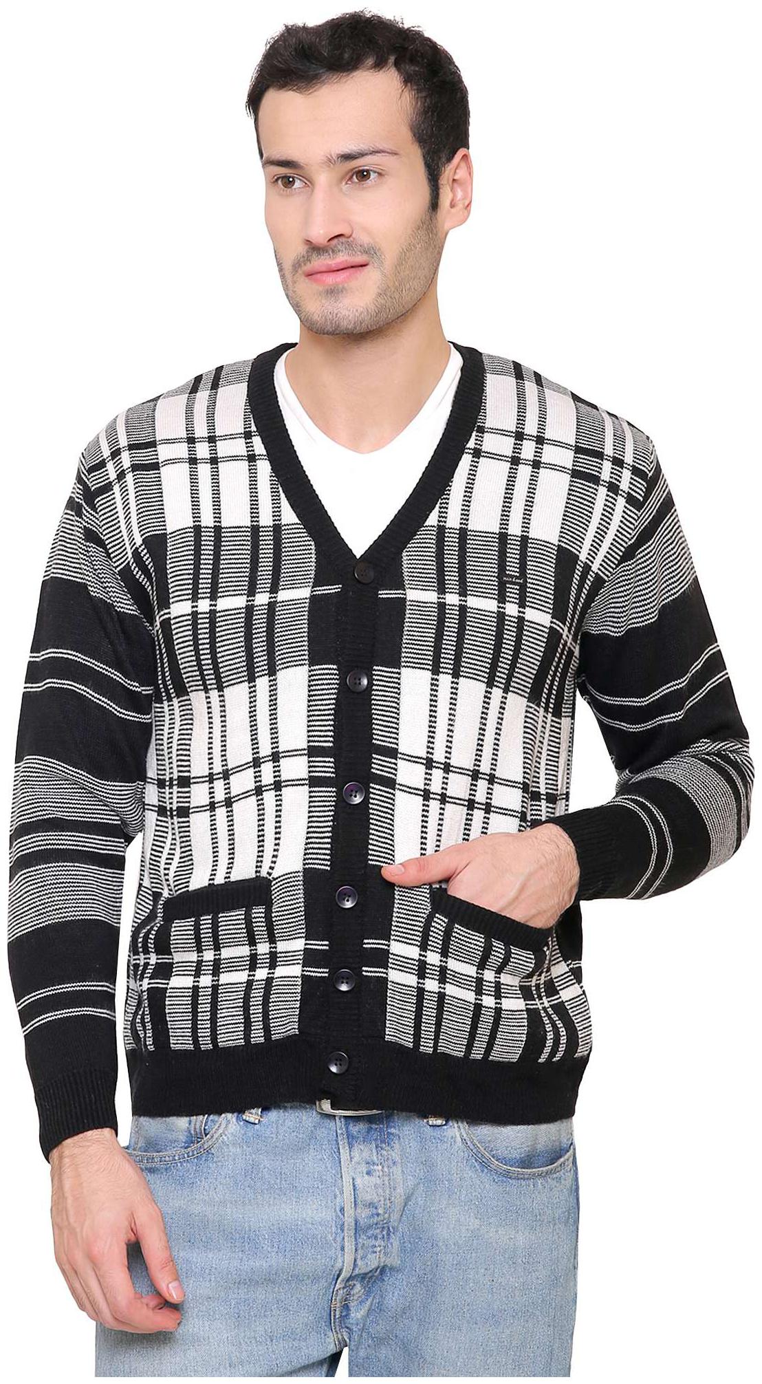 

MANHOOD Men Black V neck Cardigan