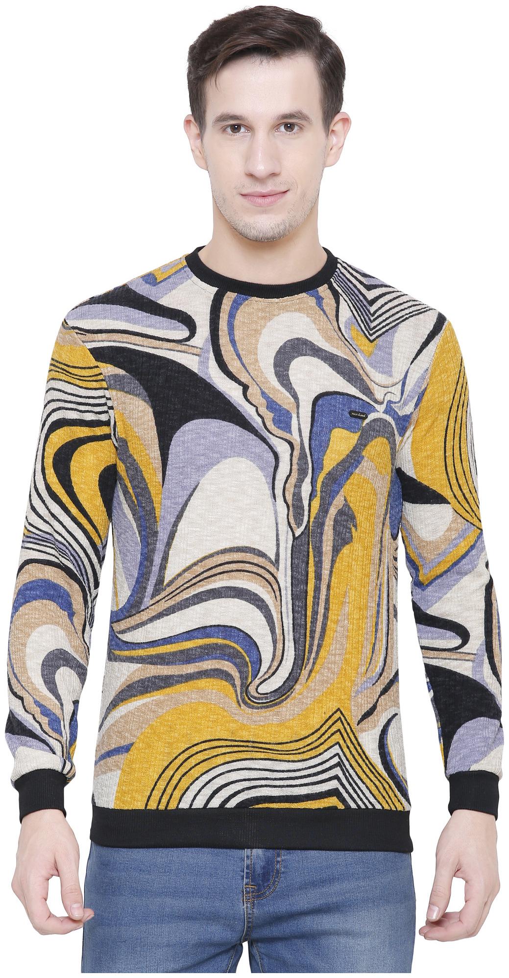 

MANHOOD Men Multi Round neck Pullover