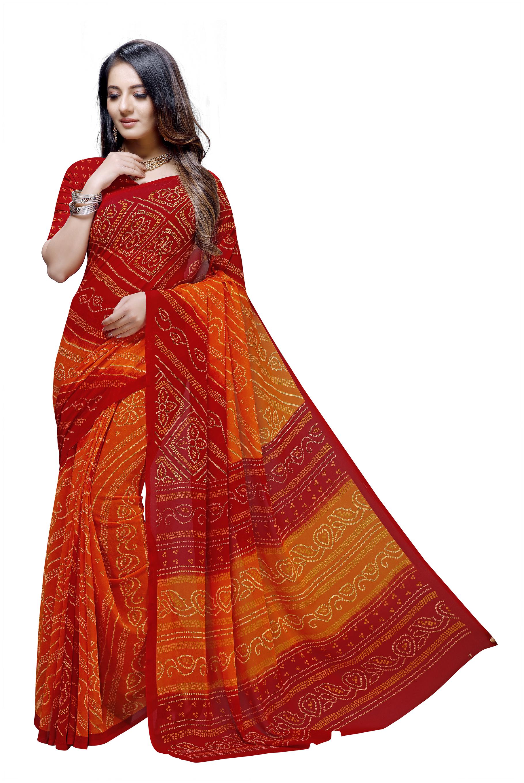 

Maniyar Georgette Red Color Saree